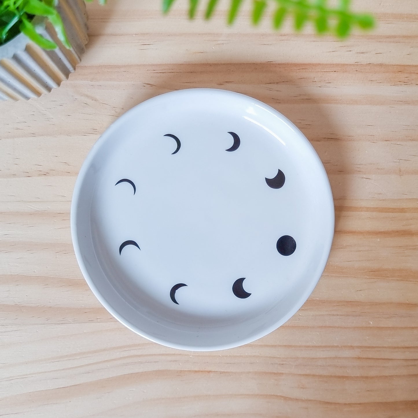 Ceramic Round Plate with Moon Phases