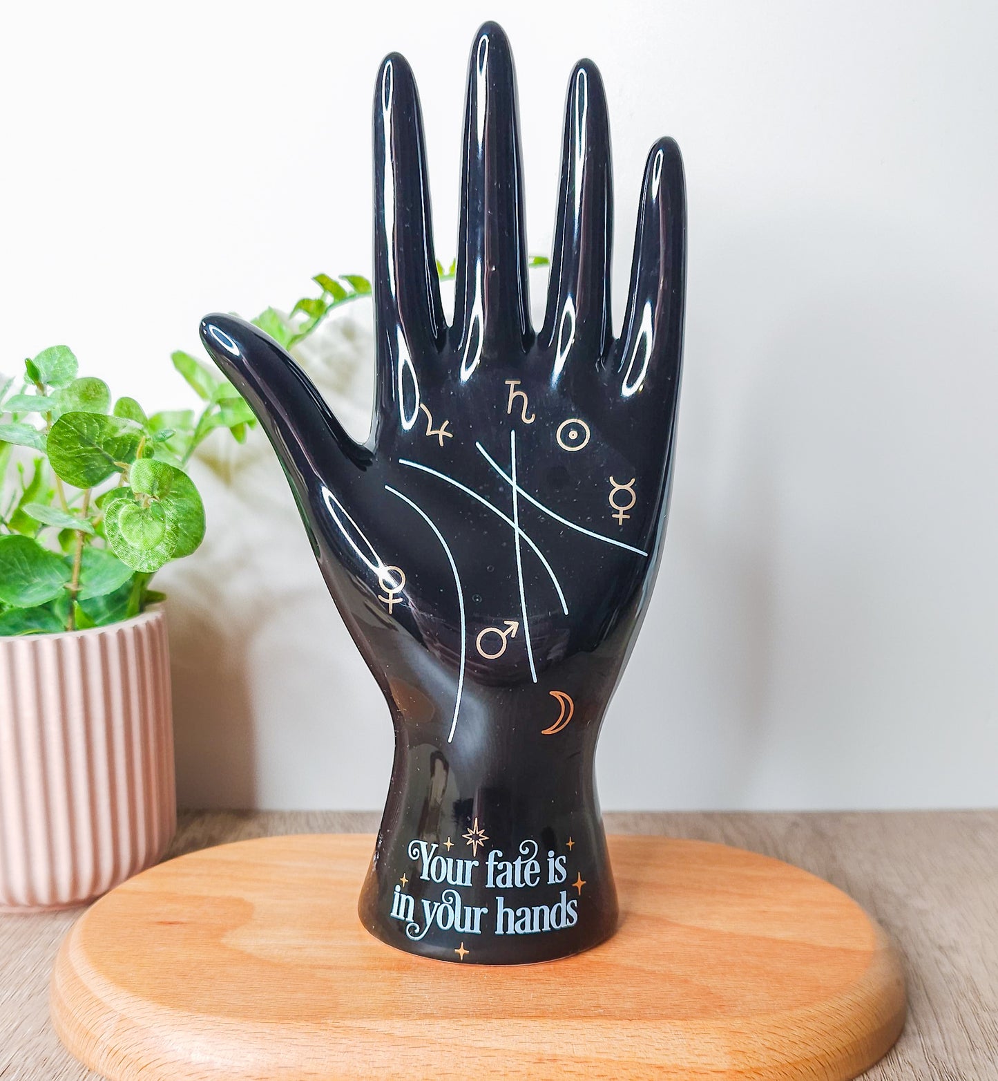 Black Ceramic Palmistry Hand Ornament