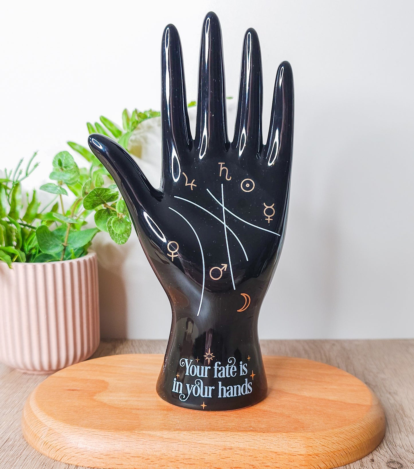 Black Ceramic Palmistry Hand Ornament