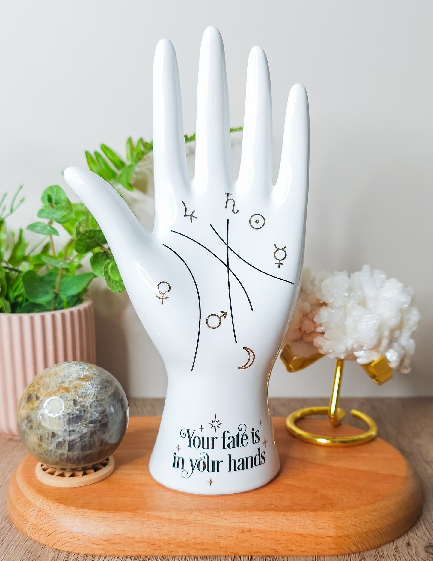 White Ceramic Palmistry Hand Ornament