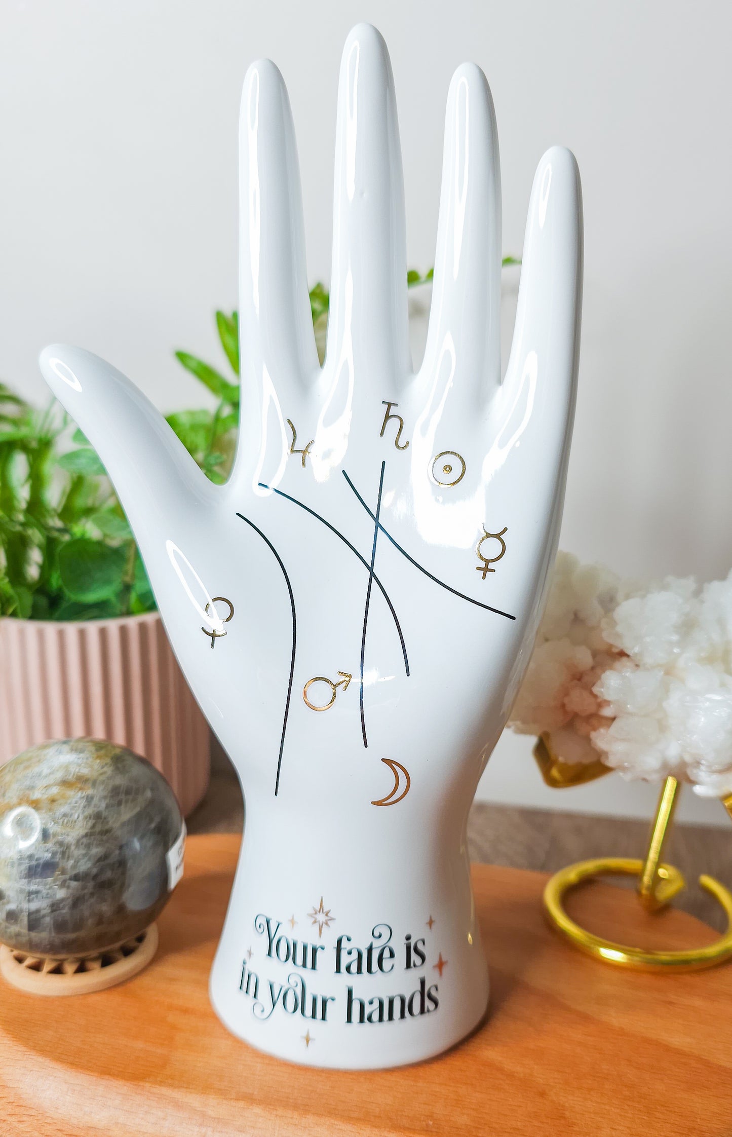 White Ceramic Palmistry Hand Ornament