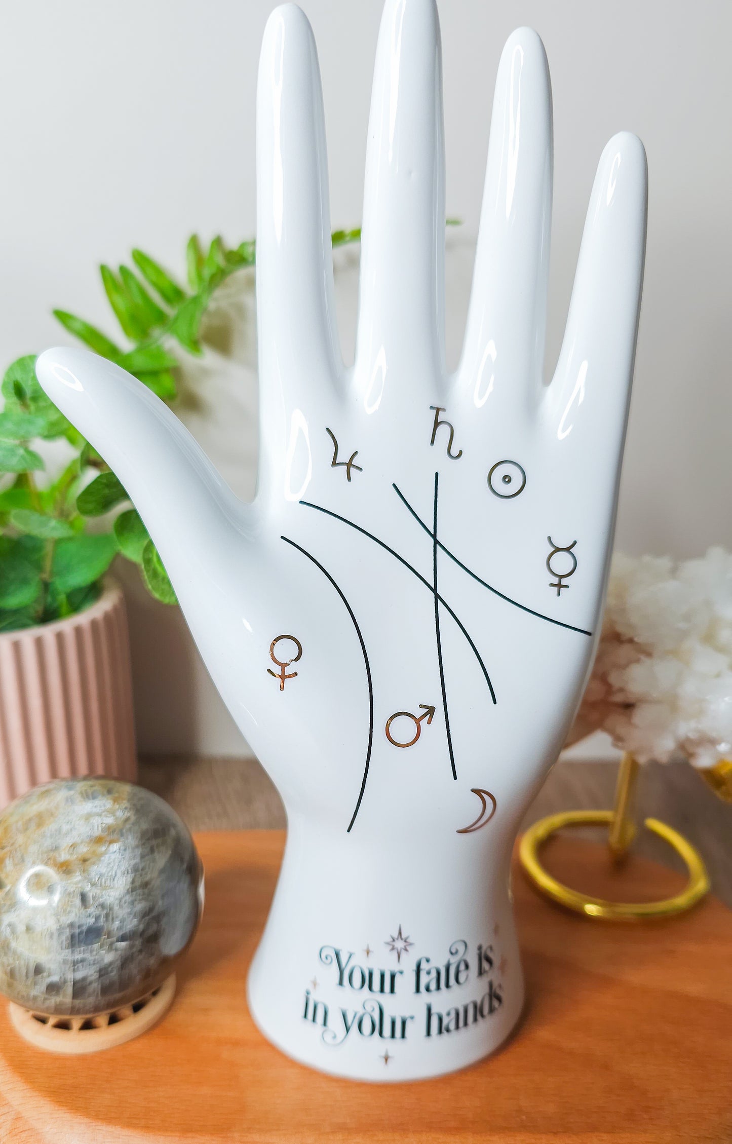 White Ceramic Palmistry Hand Ornament