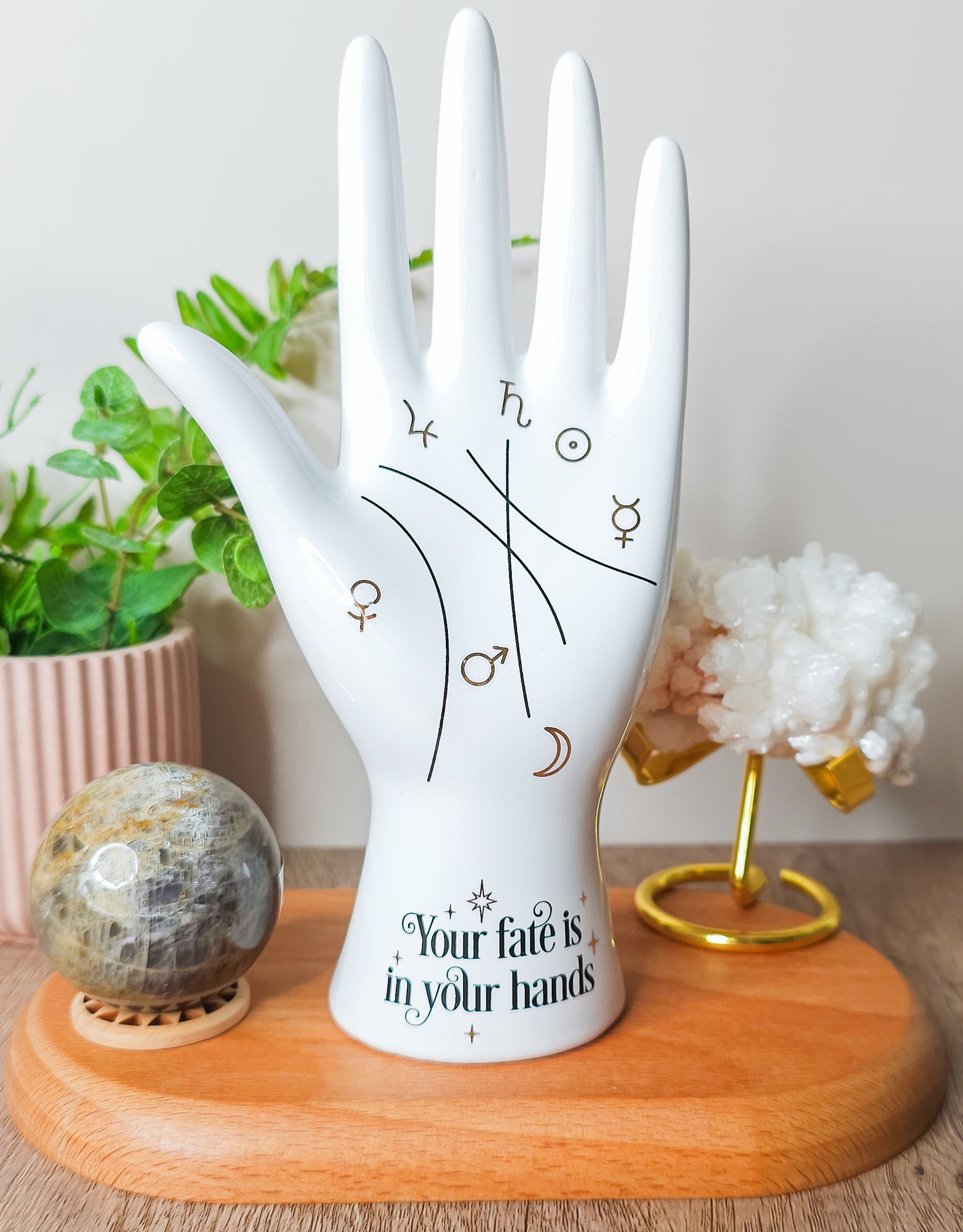 White Ceramic Palmistry Hand Ornament