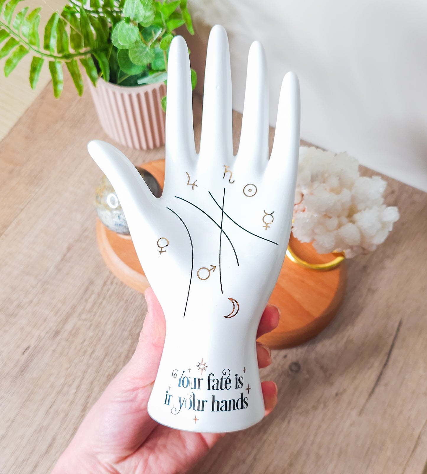 White Ceramic Palmistry Hand Ornament