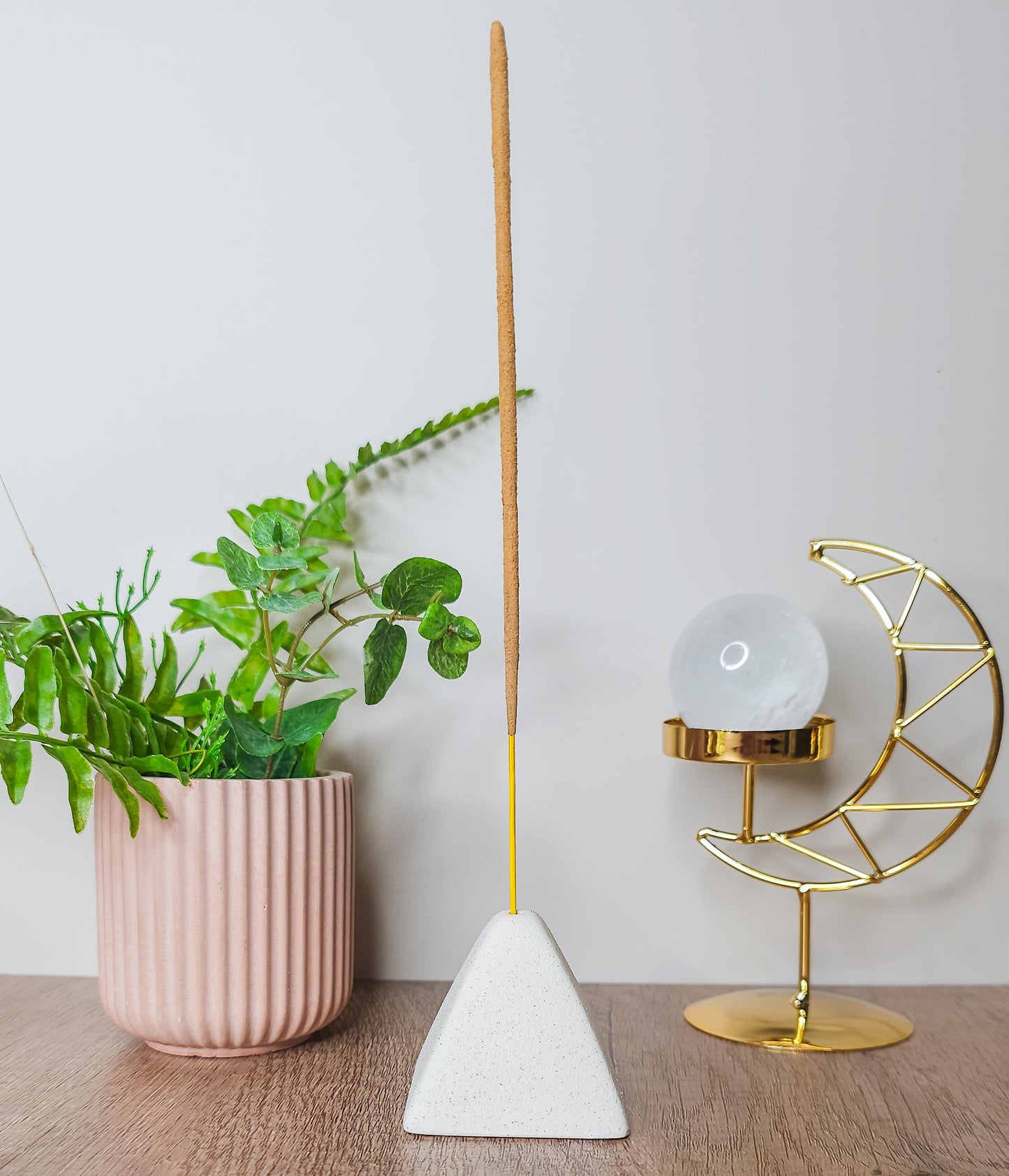 Cream Pyramid Incense Stick Holder