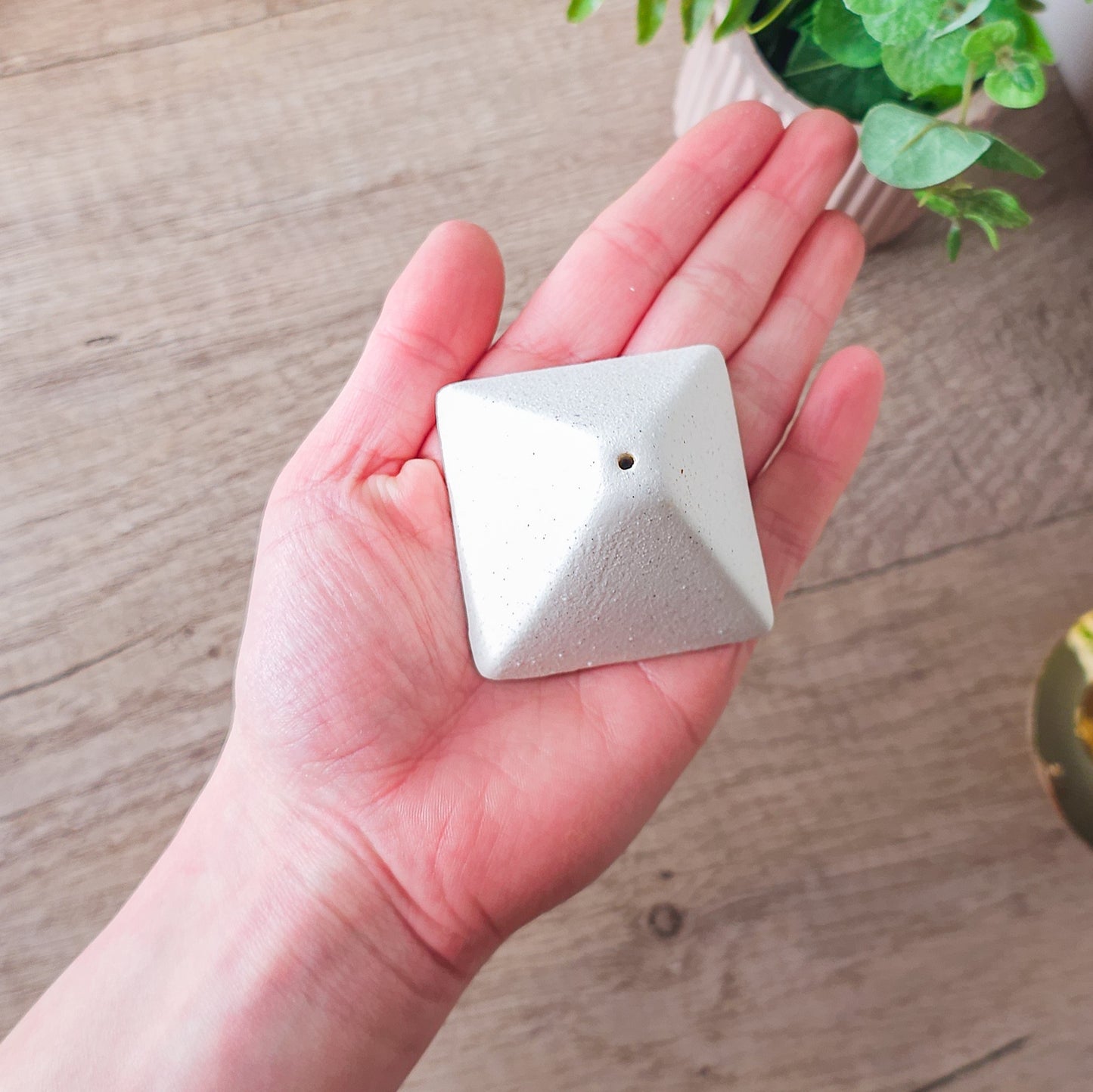Cream Pyramid Incense Stick Holder