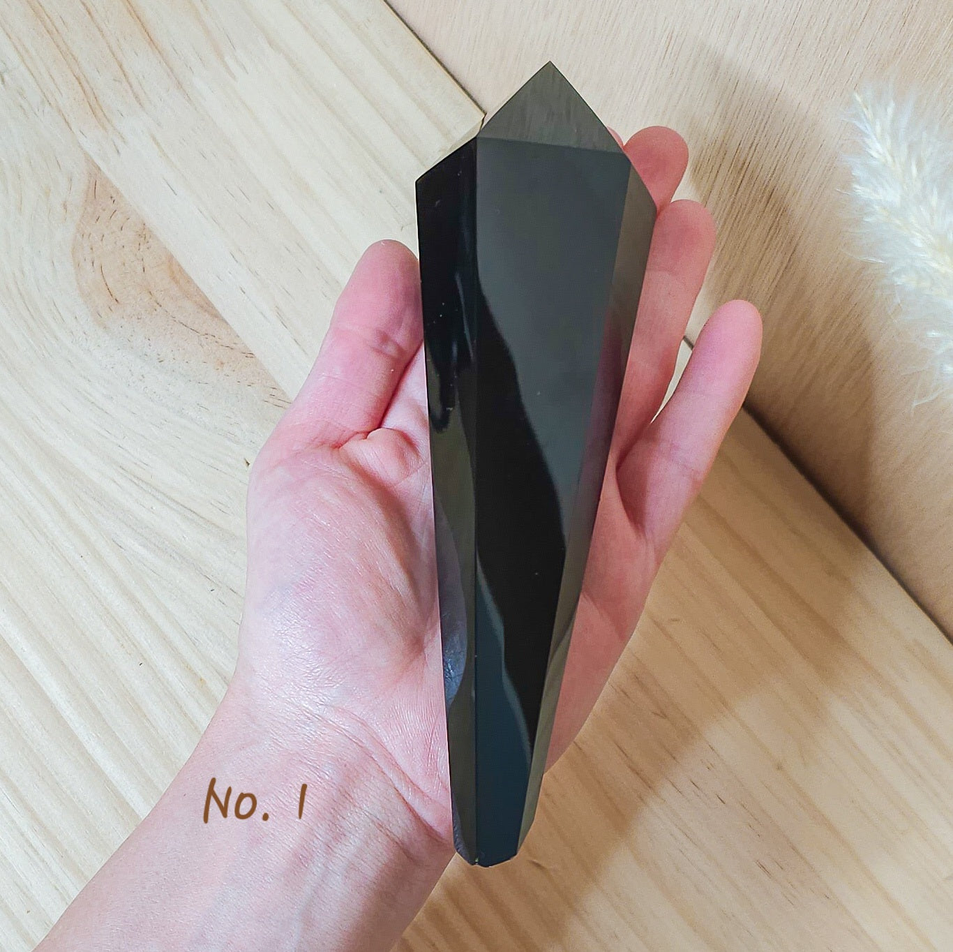 Black Obsidian Wand With Stand