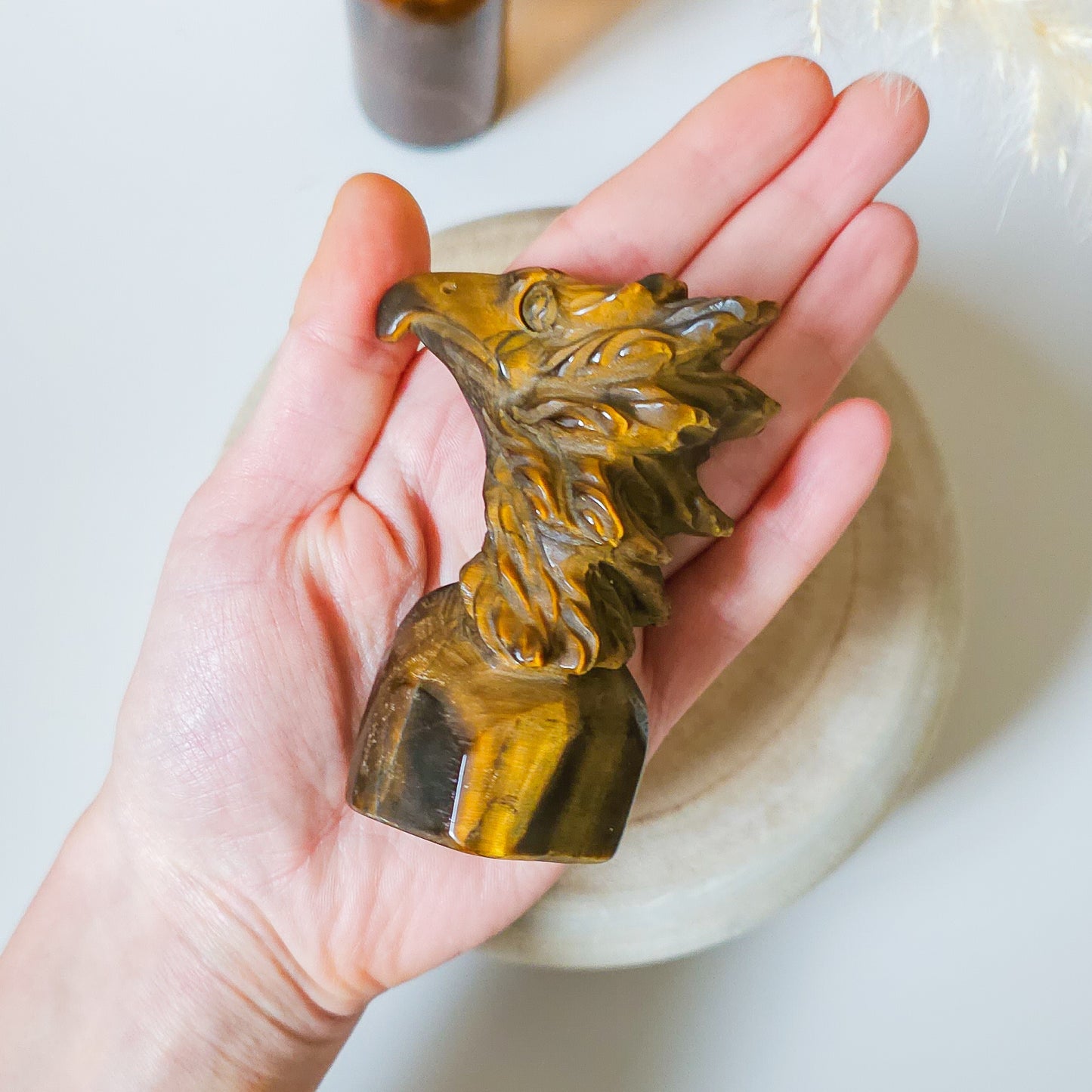 Very High Quality Tiger's Eye Eagle Carving