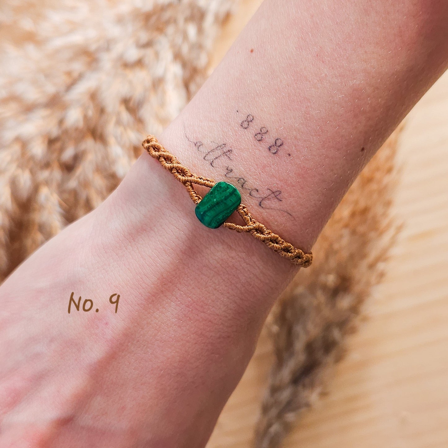 Handmade Bracelet with Malachite