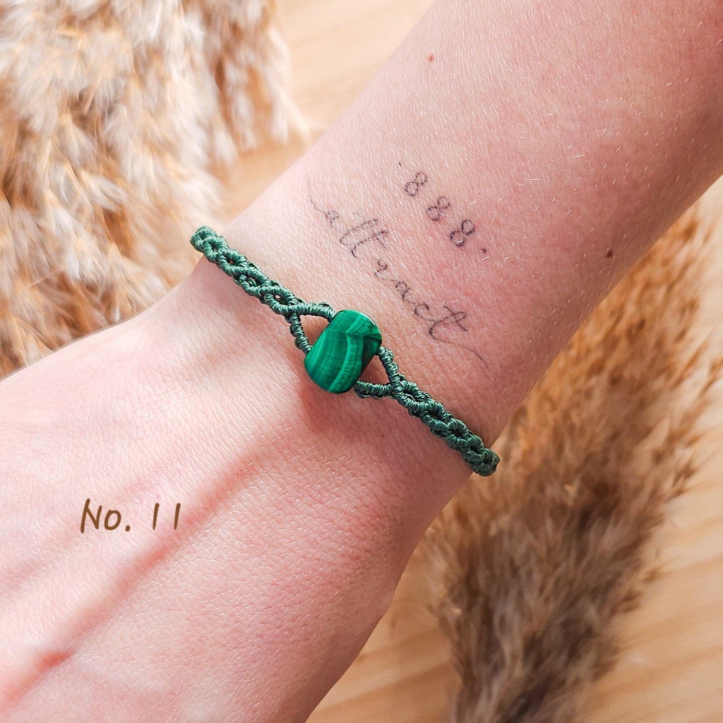 Handmade Bracelet with Malachite