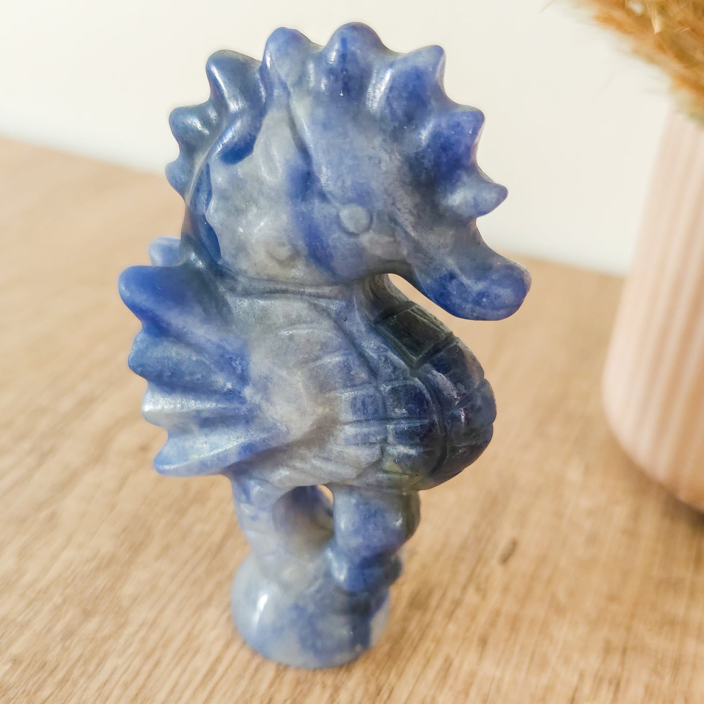 Blue Aventurine Seahorse Carving