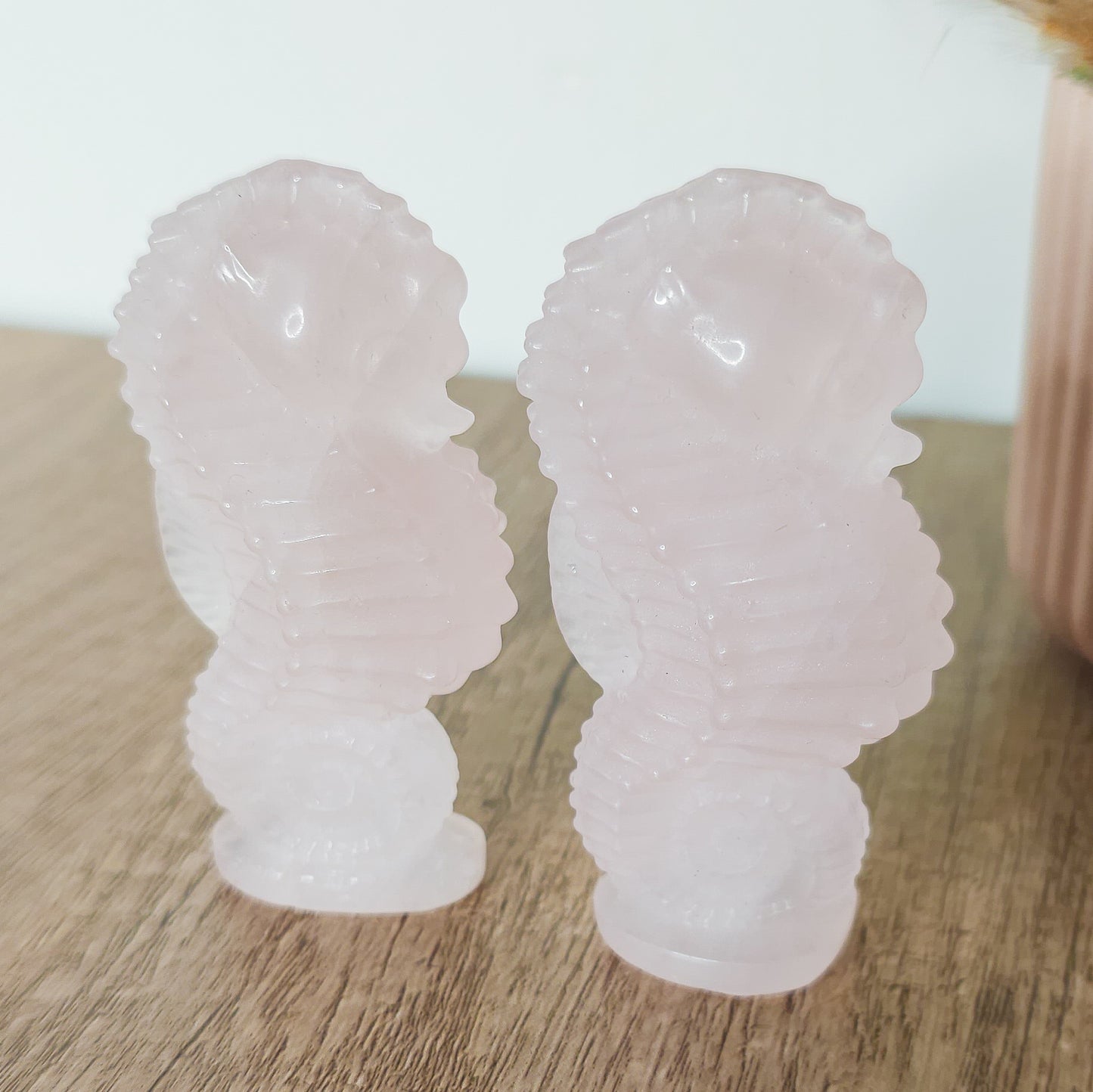 Rose Quartz Seahorse Carving