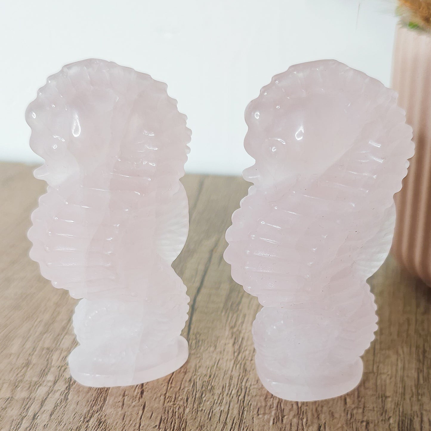 Rose Quartz Seahorse Carving