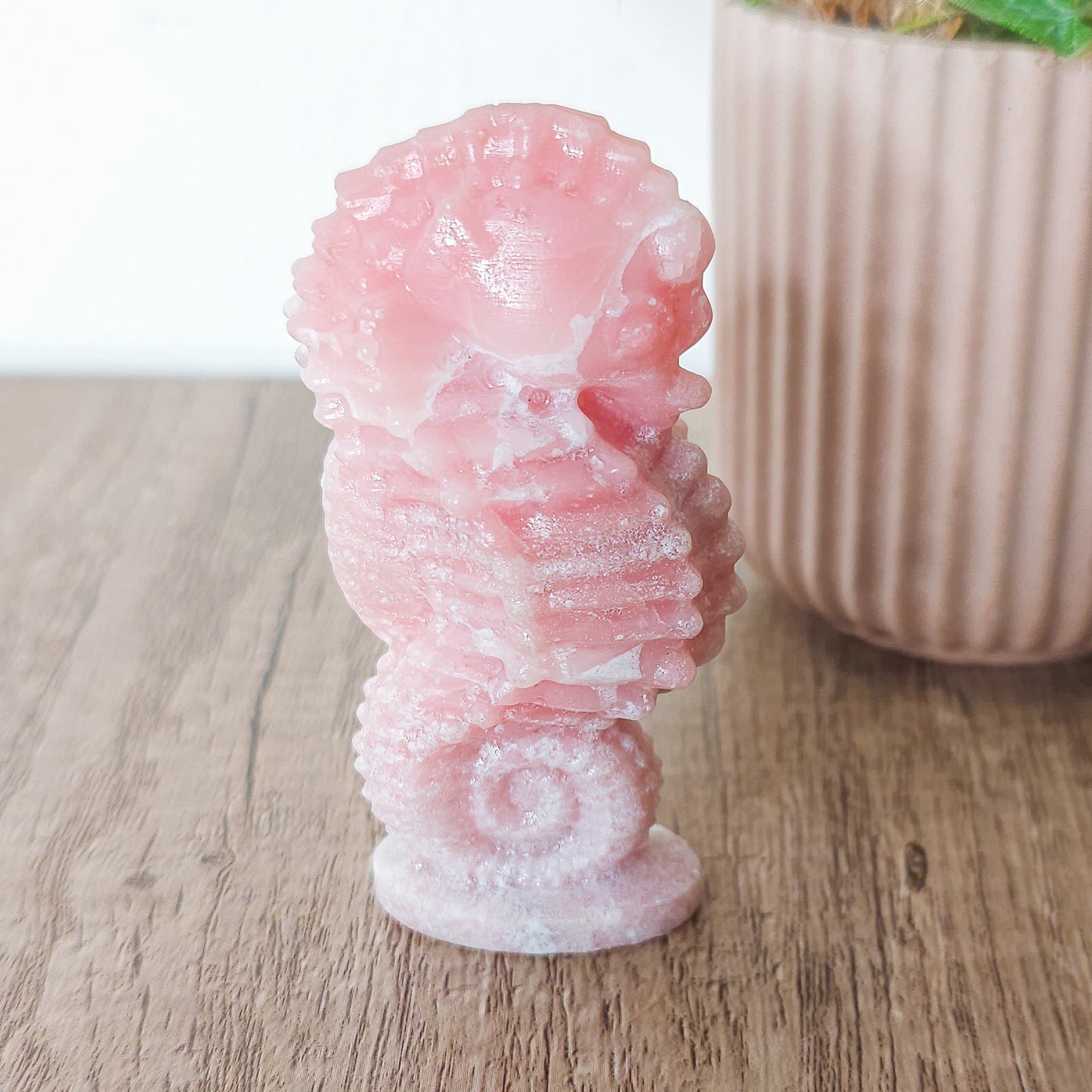 Pink Opal Seahorse Carving