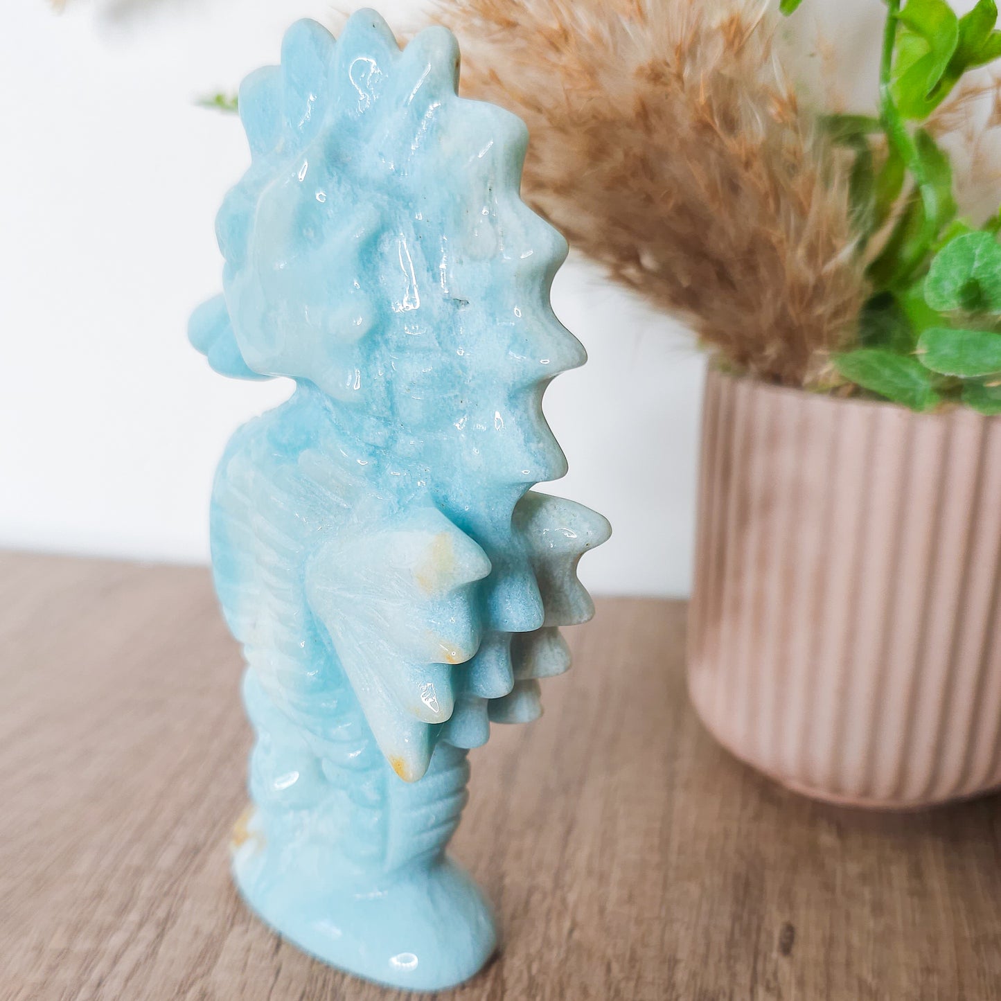 Calcite Seahorse Carving (13cm tall)