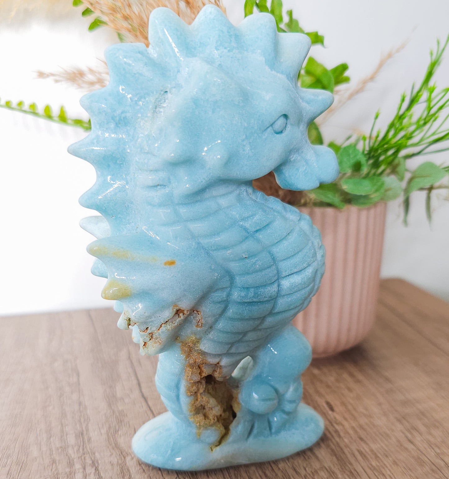 Calcite Seahorse Carving (15cm tall)