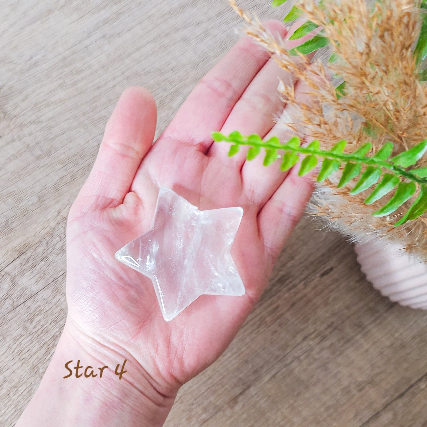 Clear Quartz Moon and Star Carvings