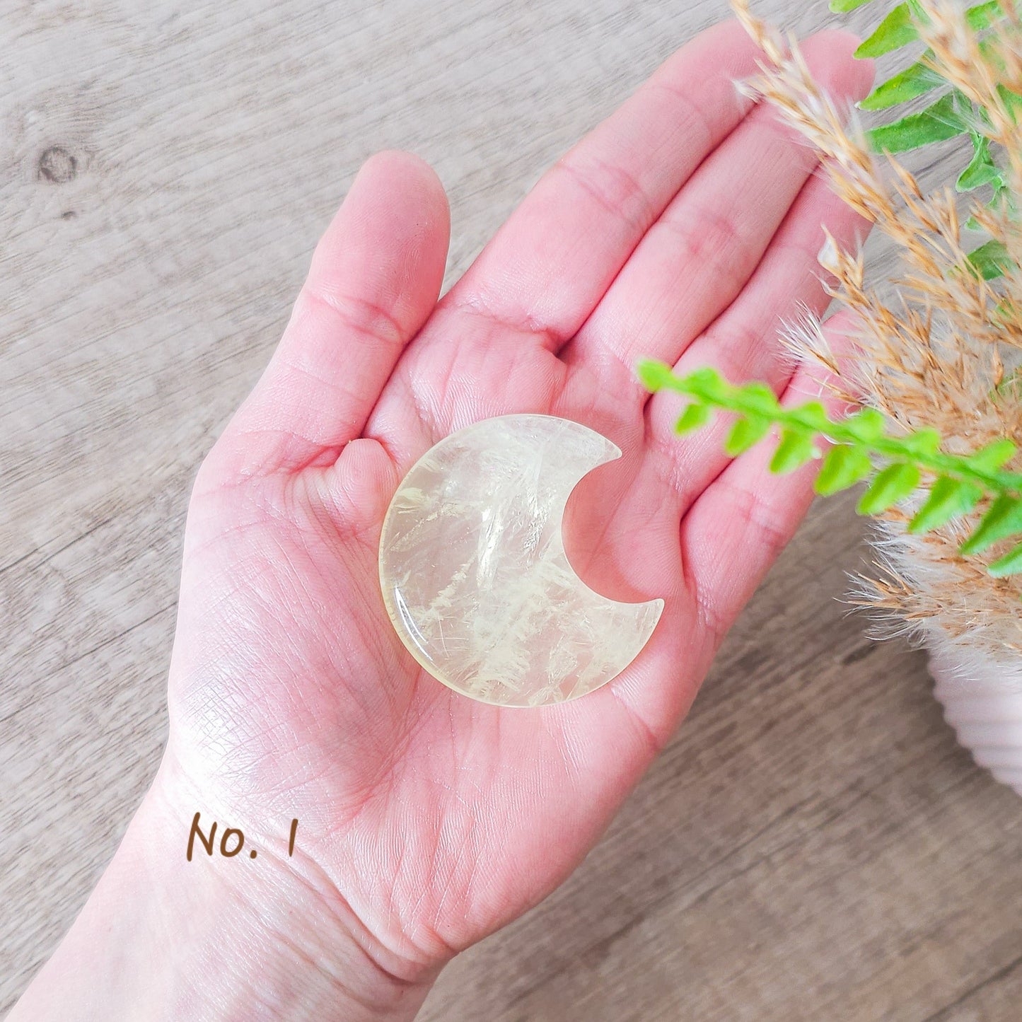 Lemon Quartz Moon Carvings