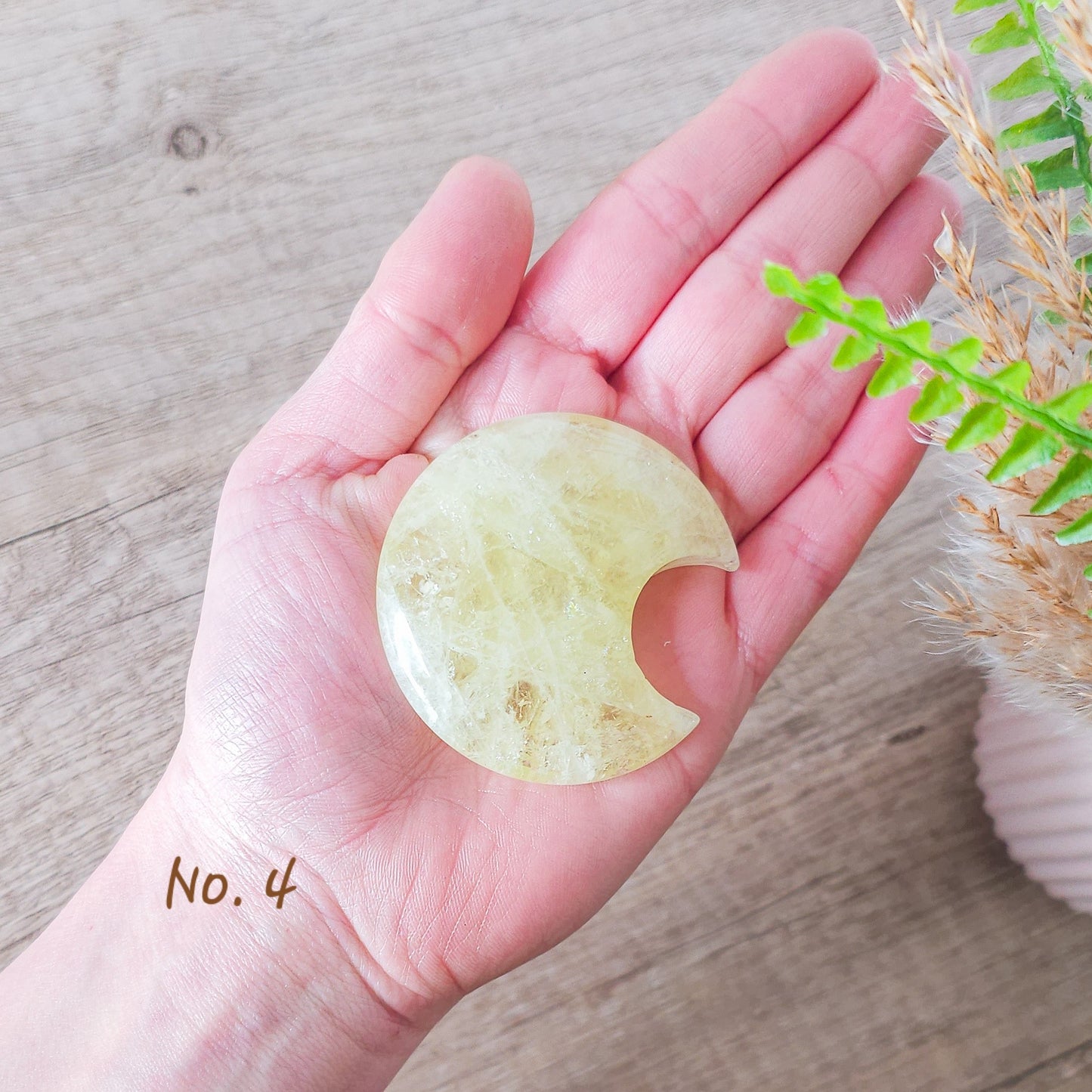Lemon Quartz Moon Carvings
