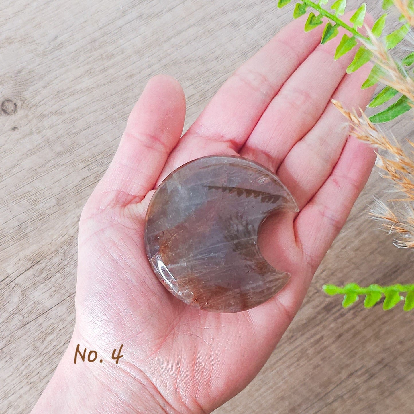 Fire Quartz Moon Carvings