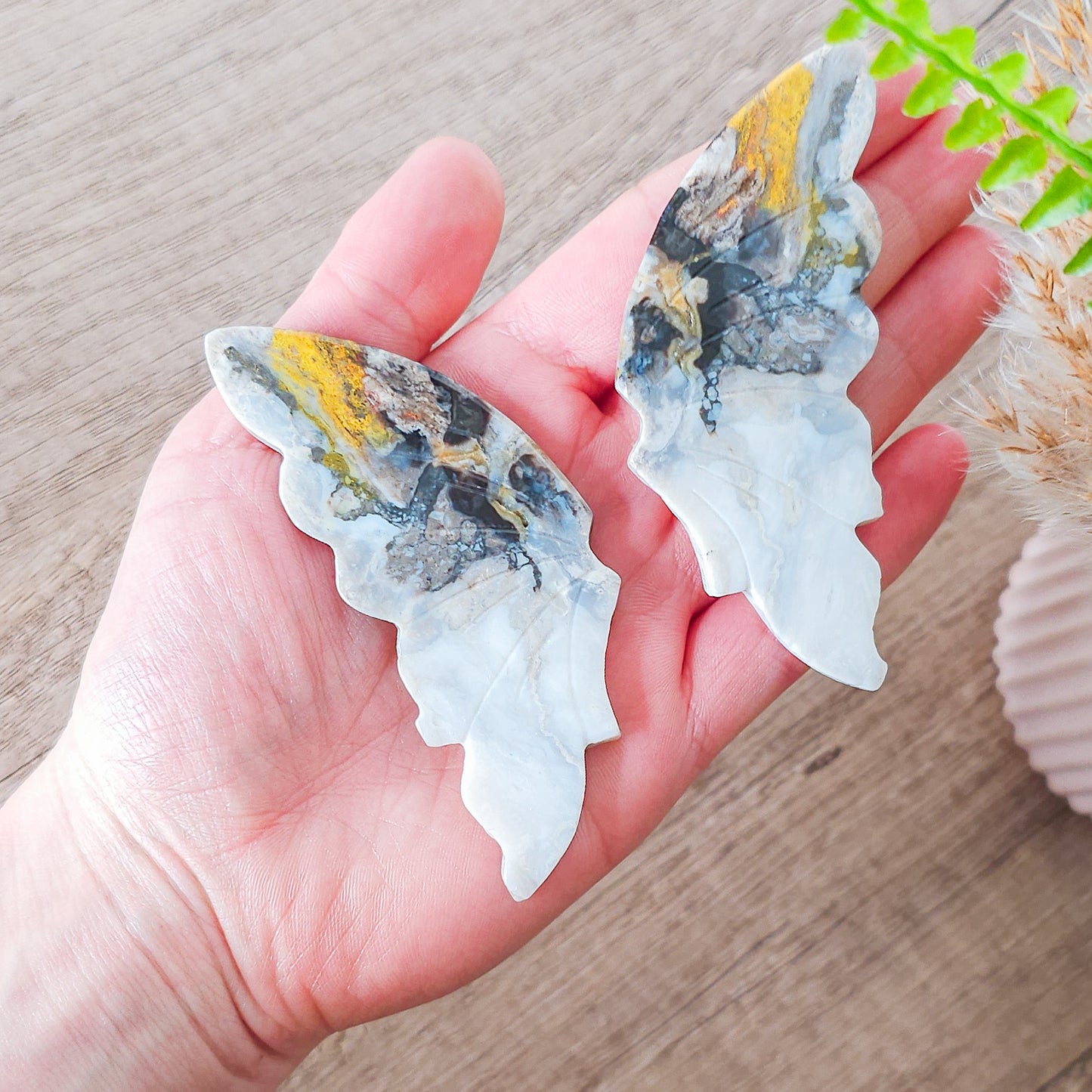 Bumblebee Jasper Butterfly Wings on the stand