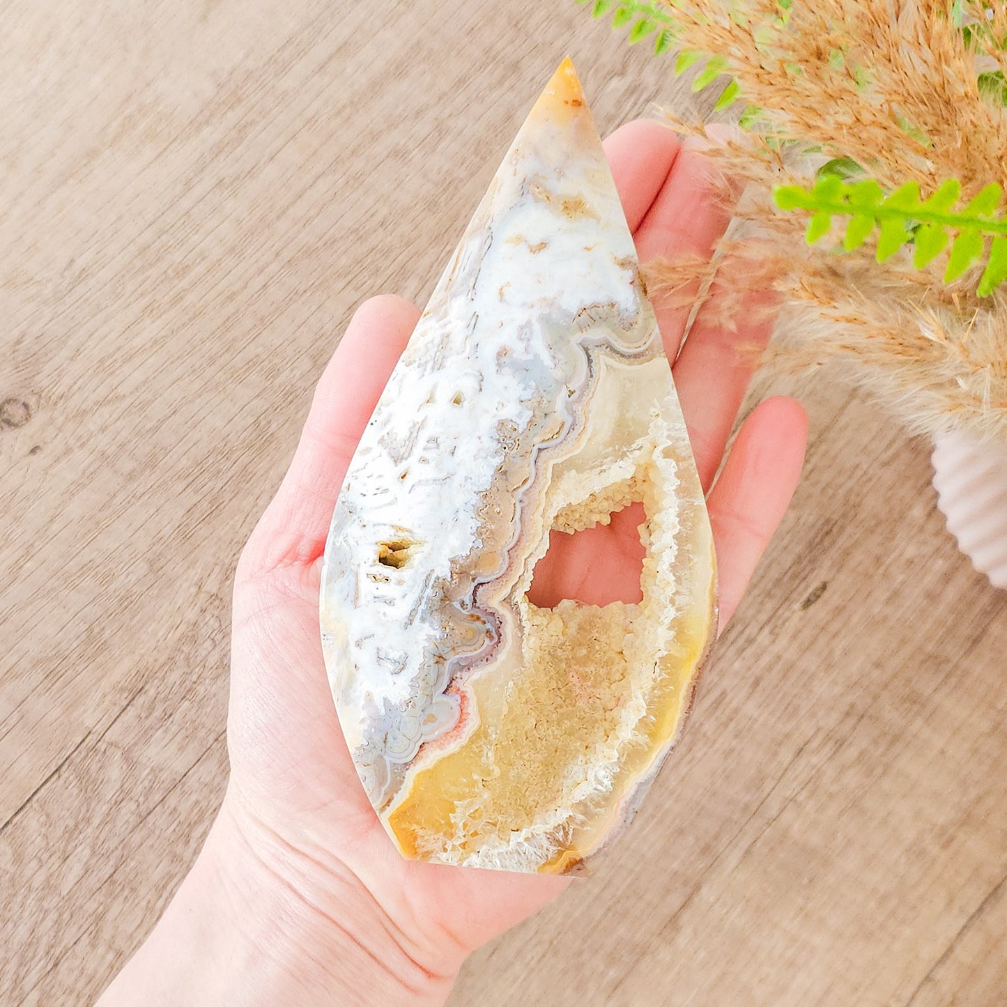 Agate with Druzy Quartz Free-Form