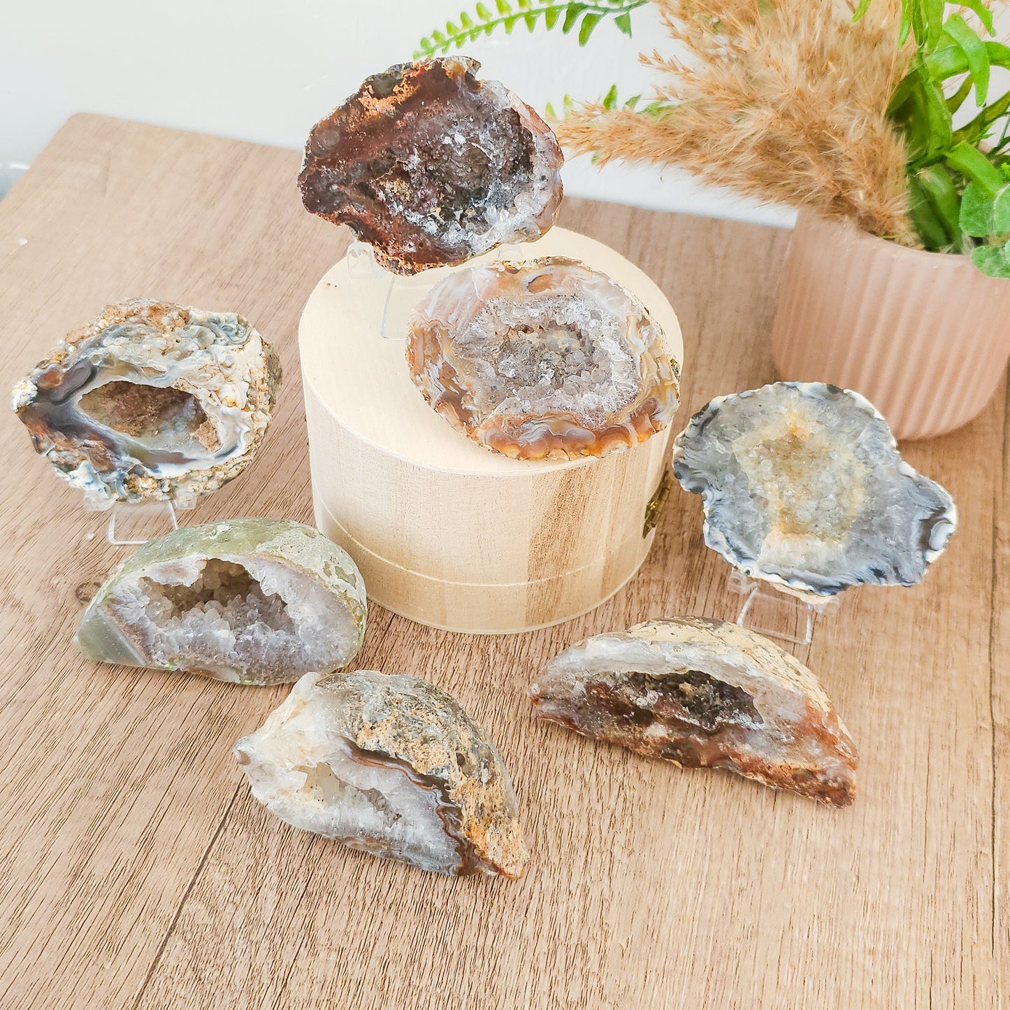 Agate Geodes with Druzy Quartz
