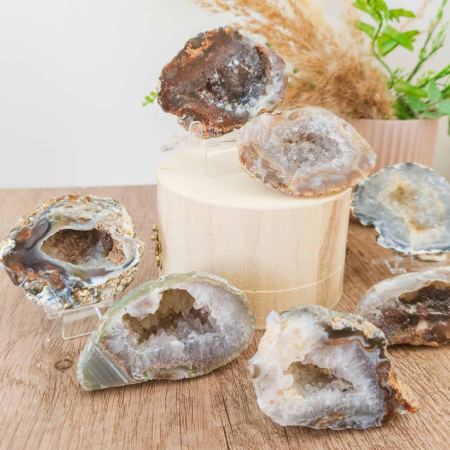 Agate Geodes with Druzy Quartz