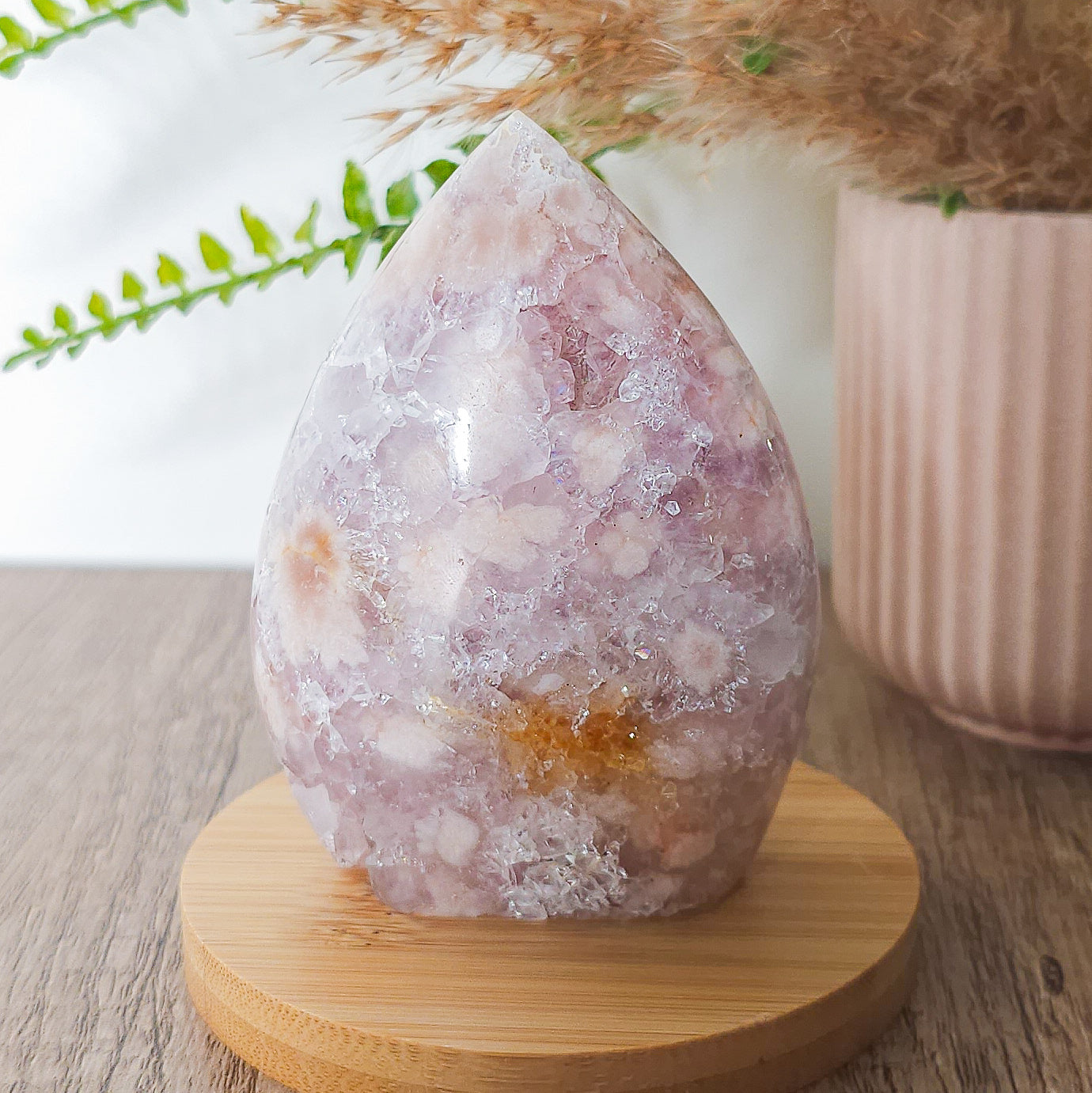 Very Sparkly Flower Agate with Lavender Amethyst and Quartz.