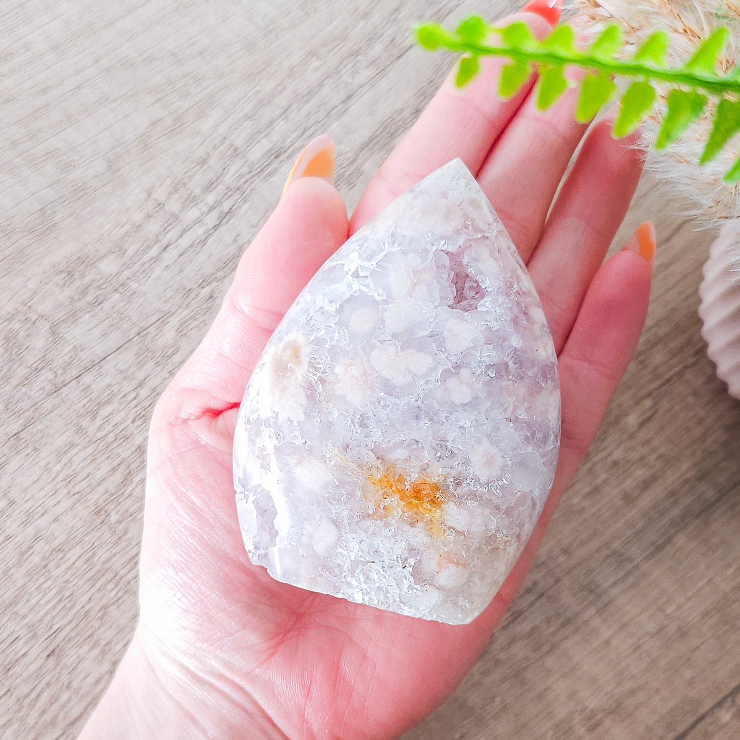 Very Sparkly Flower Agate with Lavender Amethyst and Quartz.