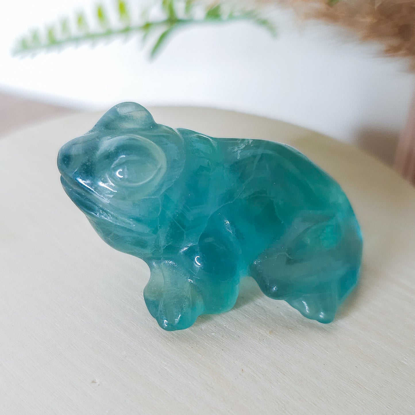 Green Fluorite Frog Carving