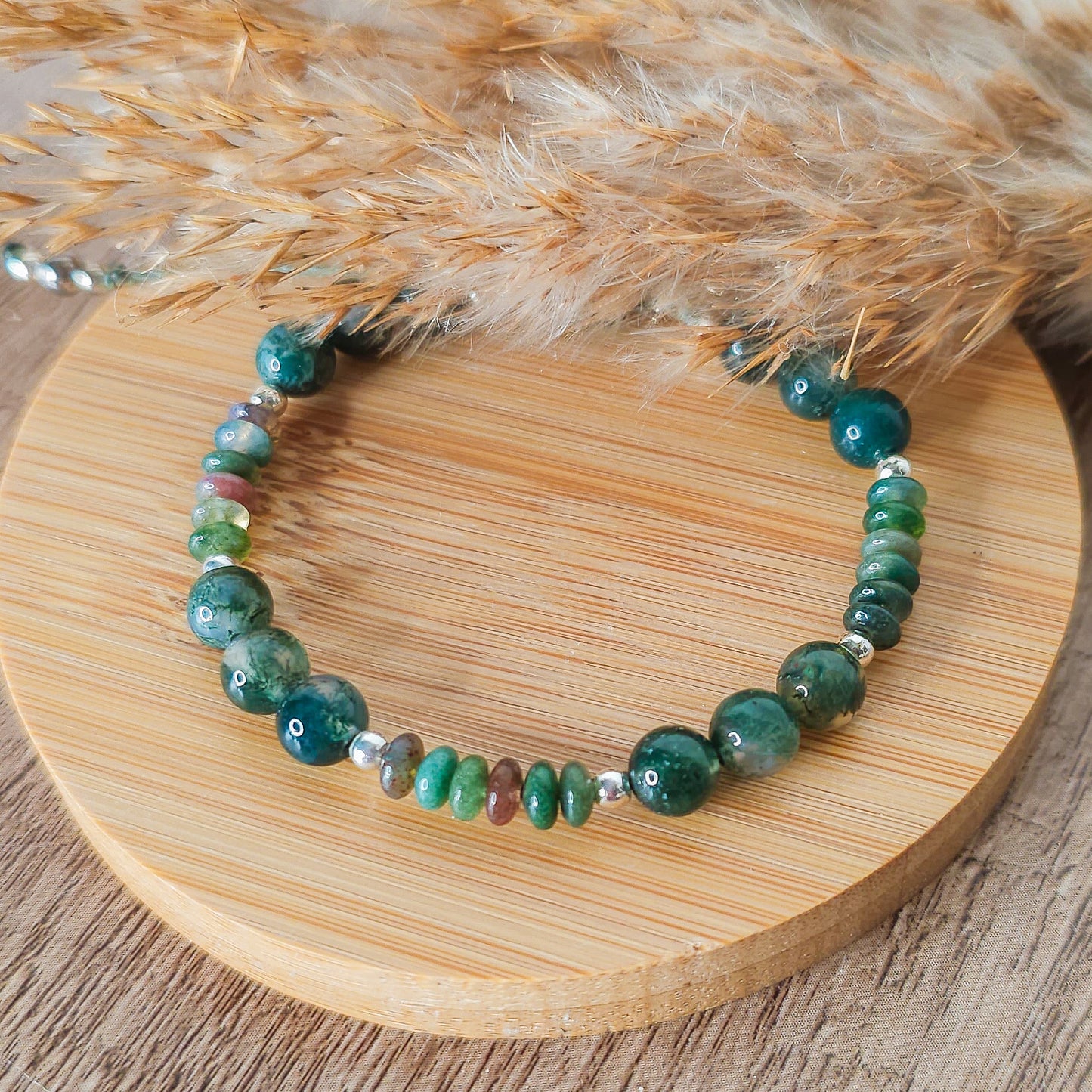 Handmade Bracelet with Moss Agate