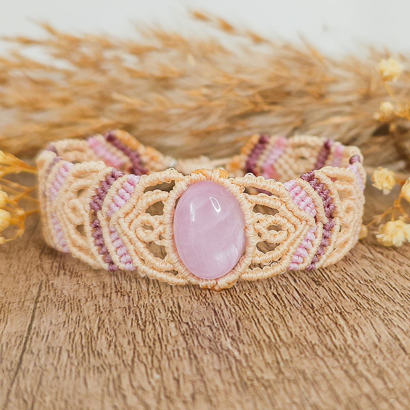 Handmade Kunzite Macrame Bracelet