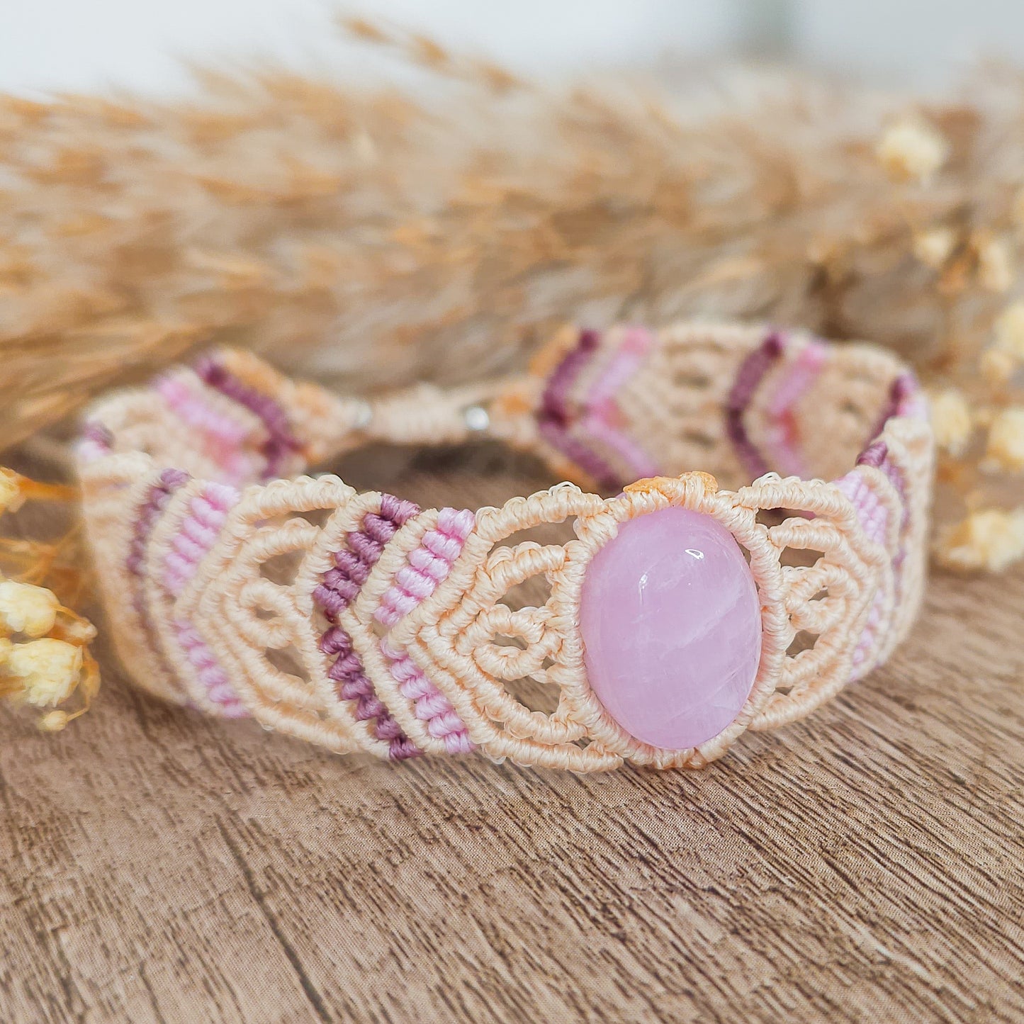 Handmade Kunzite Macrame Bracelet