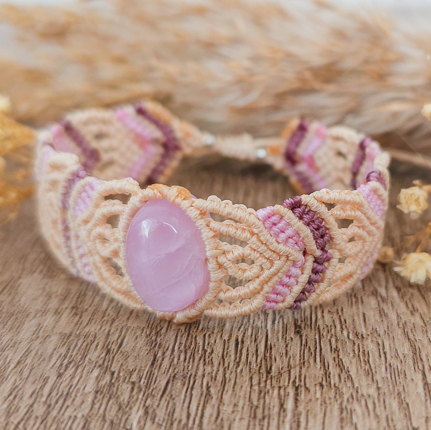 Handmade Kunzite Macrame Bracelet