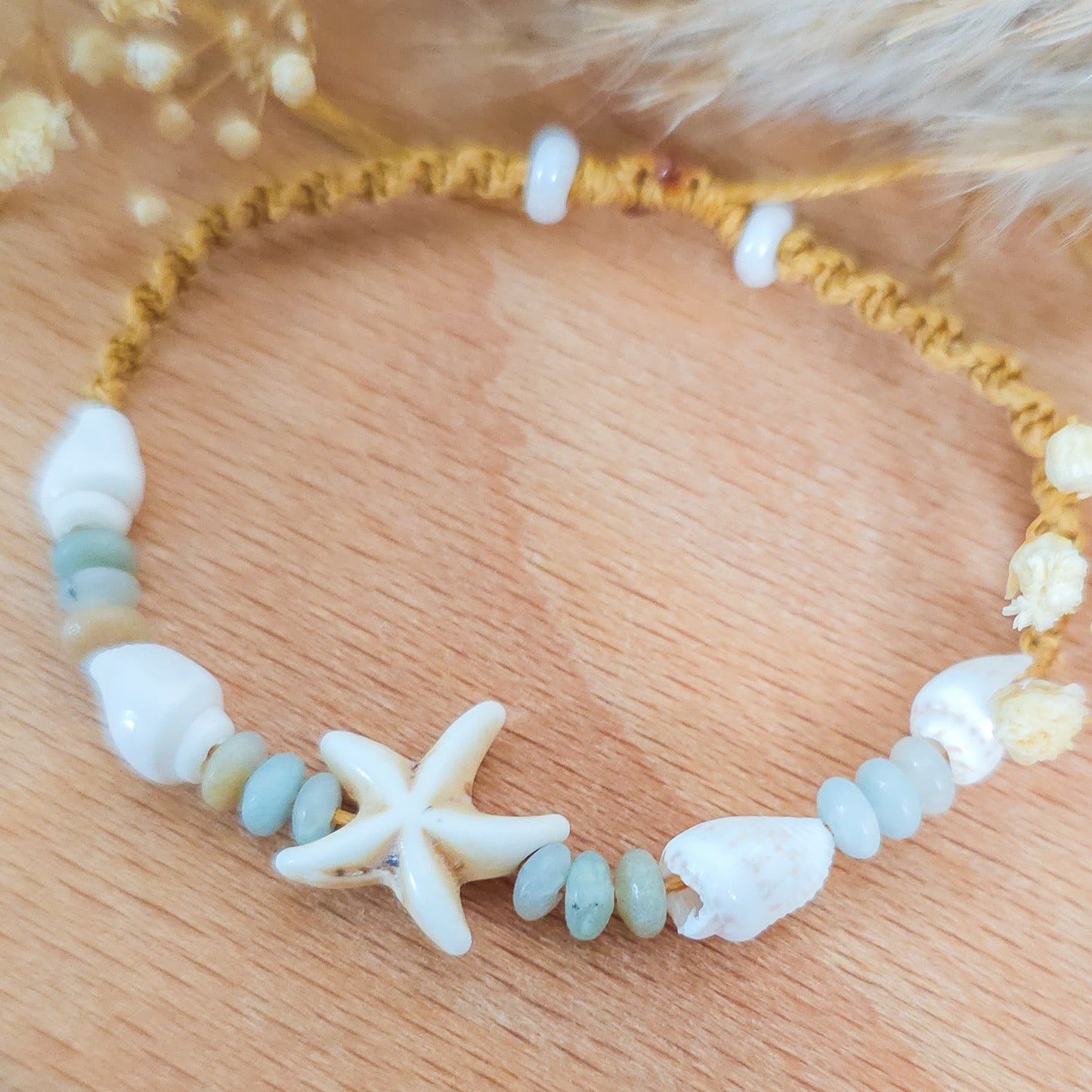Handmade Bracelet with Amazonite and Shells