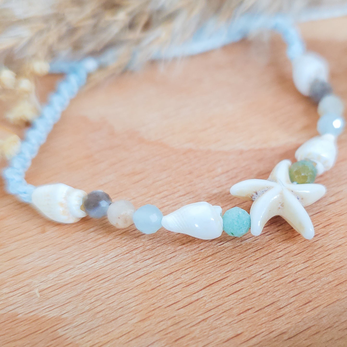 Handmade Bracelet with Amazonite and Shells