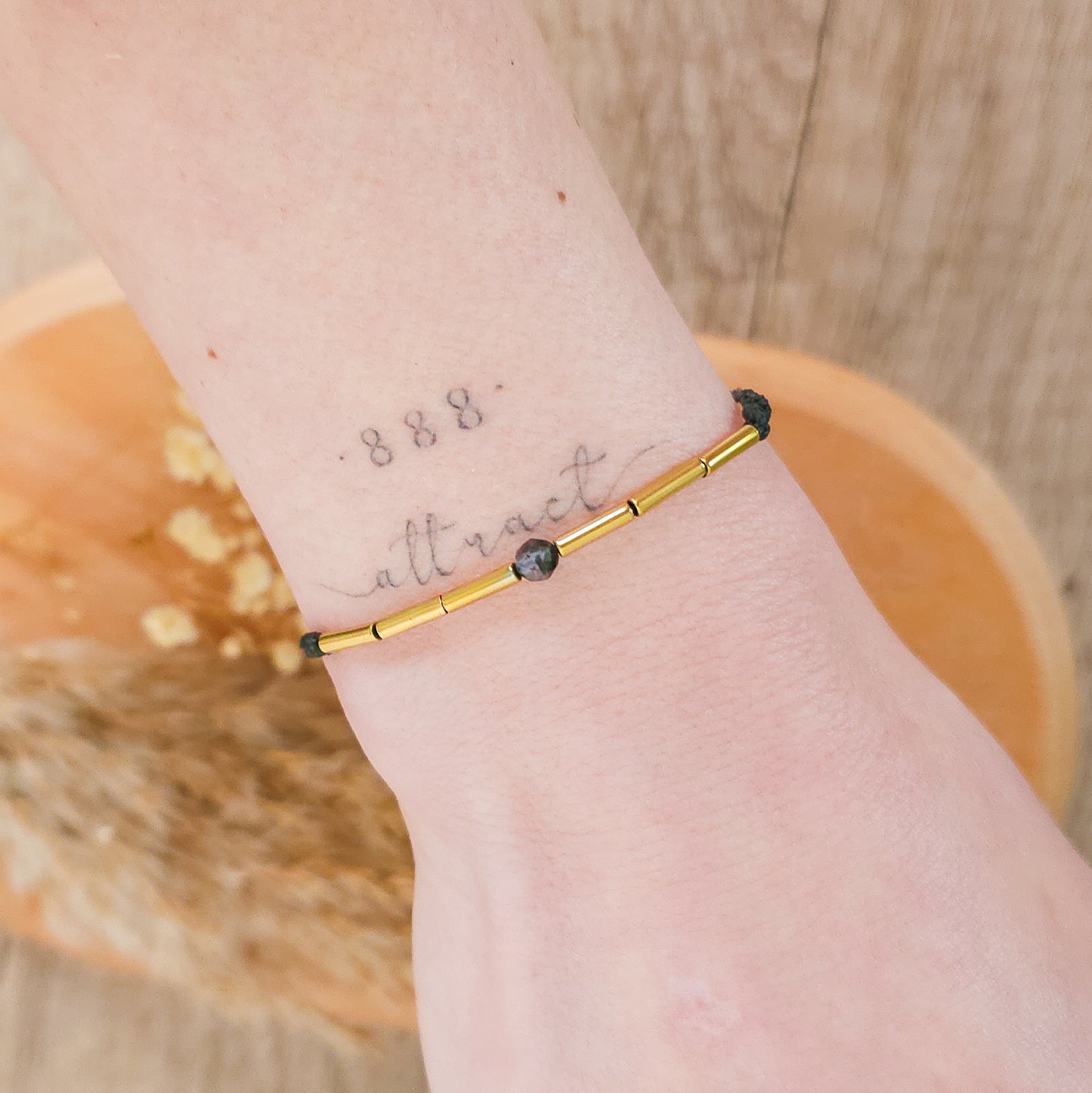 Handmade Bracelet with Gold Plated Hematite and Iolite