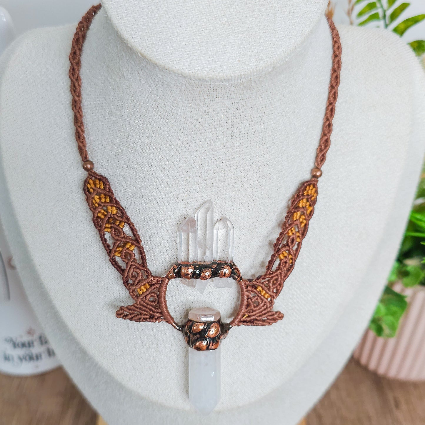 Handmade Amulet Necklace with Clear Quartz