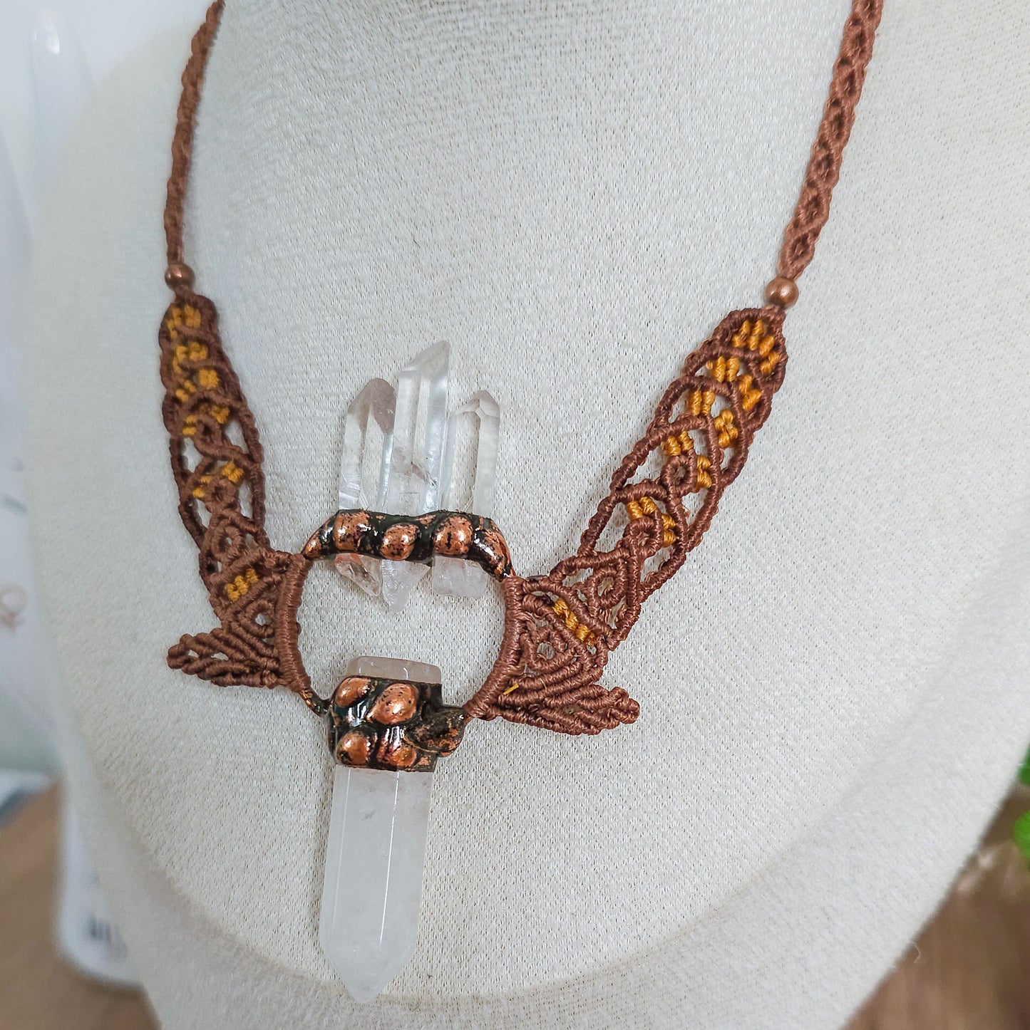 Handmade Amulet Necklace with Clear Quartz