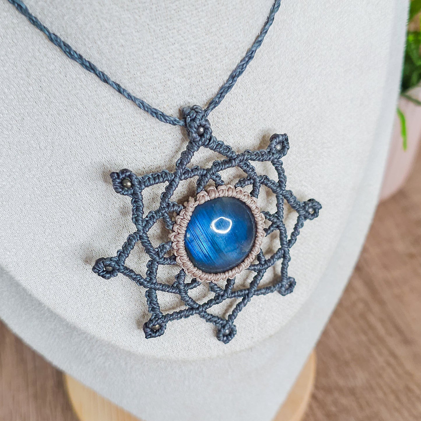 Handmade Labradorite Mandala Necklace