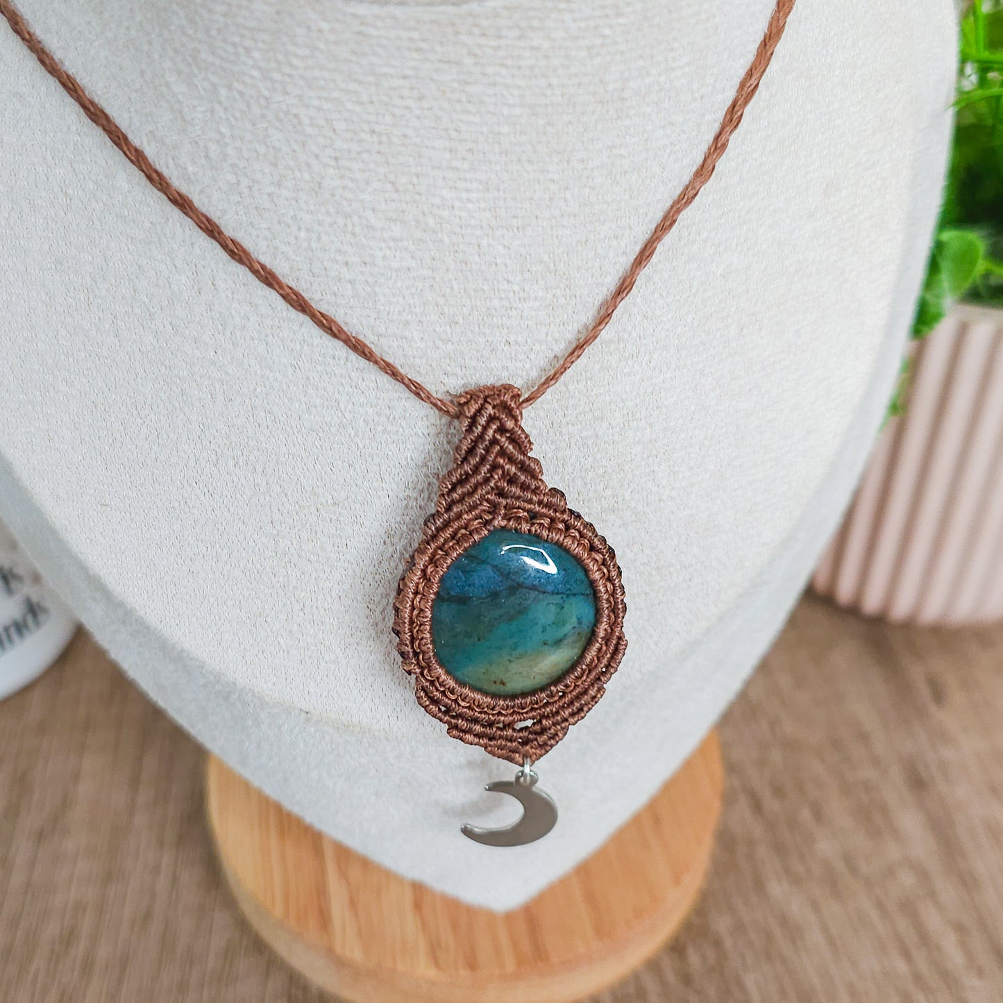 Handmade Sea Jasper Lunar Necklace