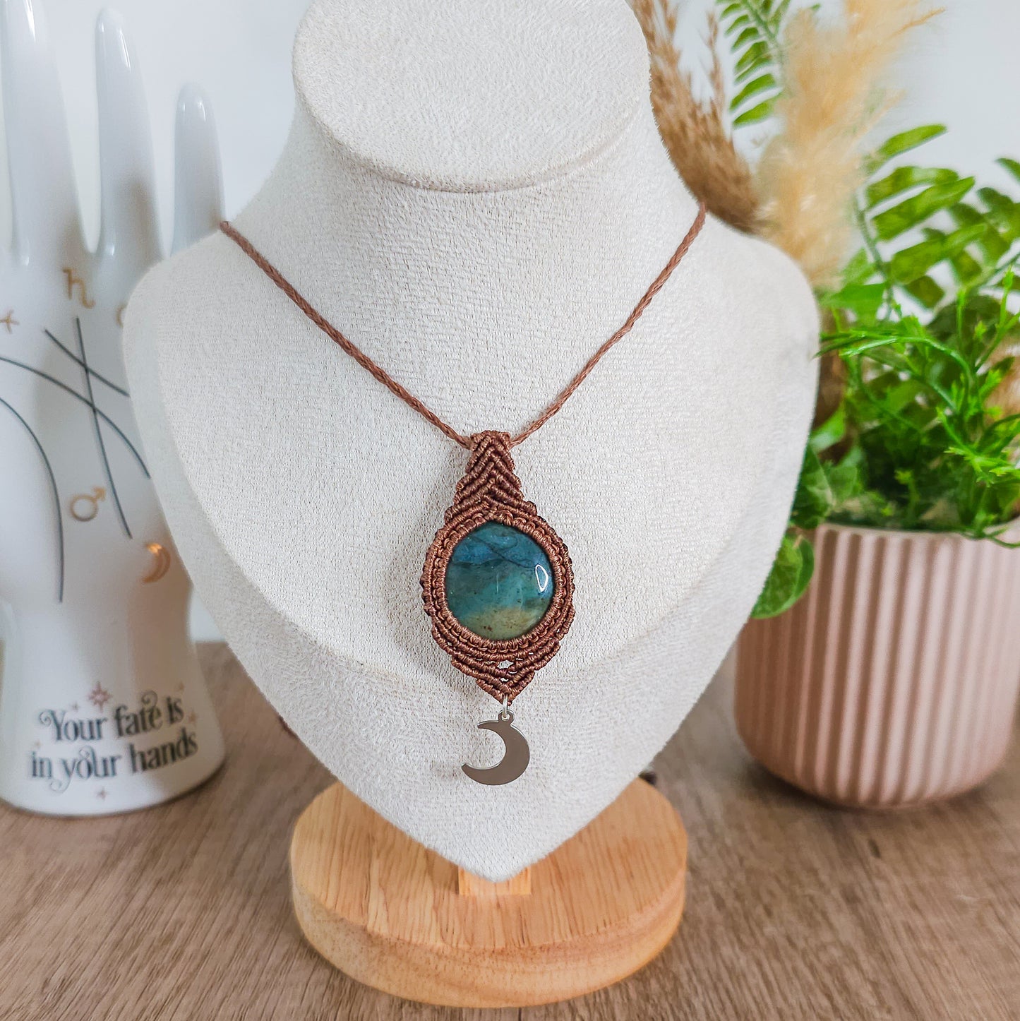 Handmade Sea Jasper Lunar Necklace
