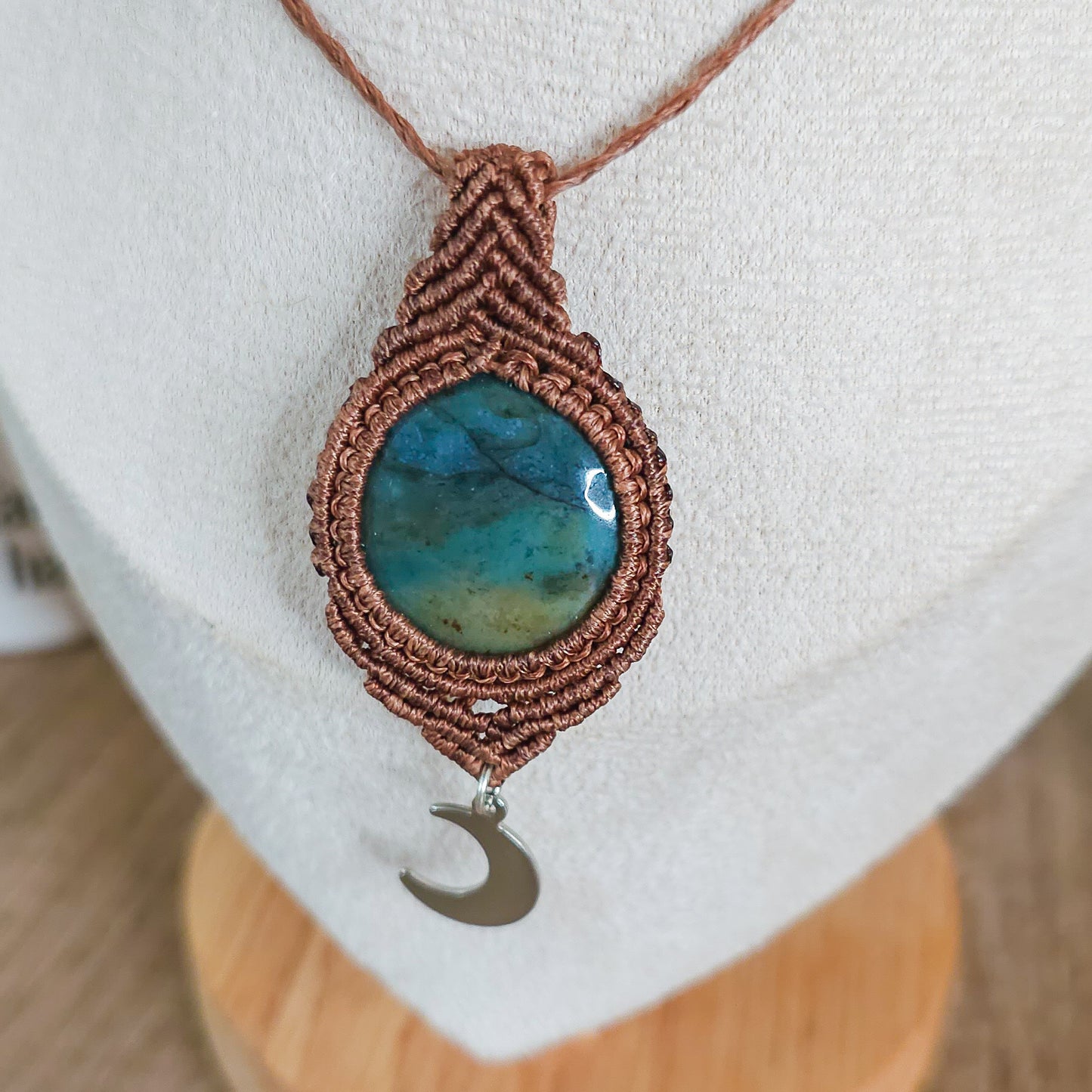 Handmade Sea Jasper Lunar Necklace