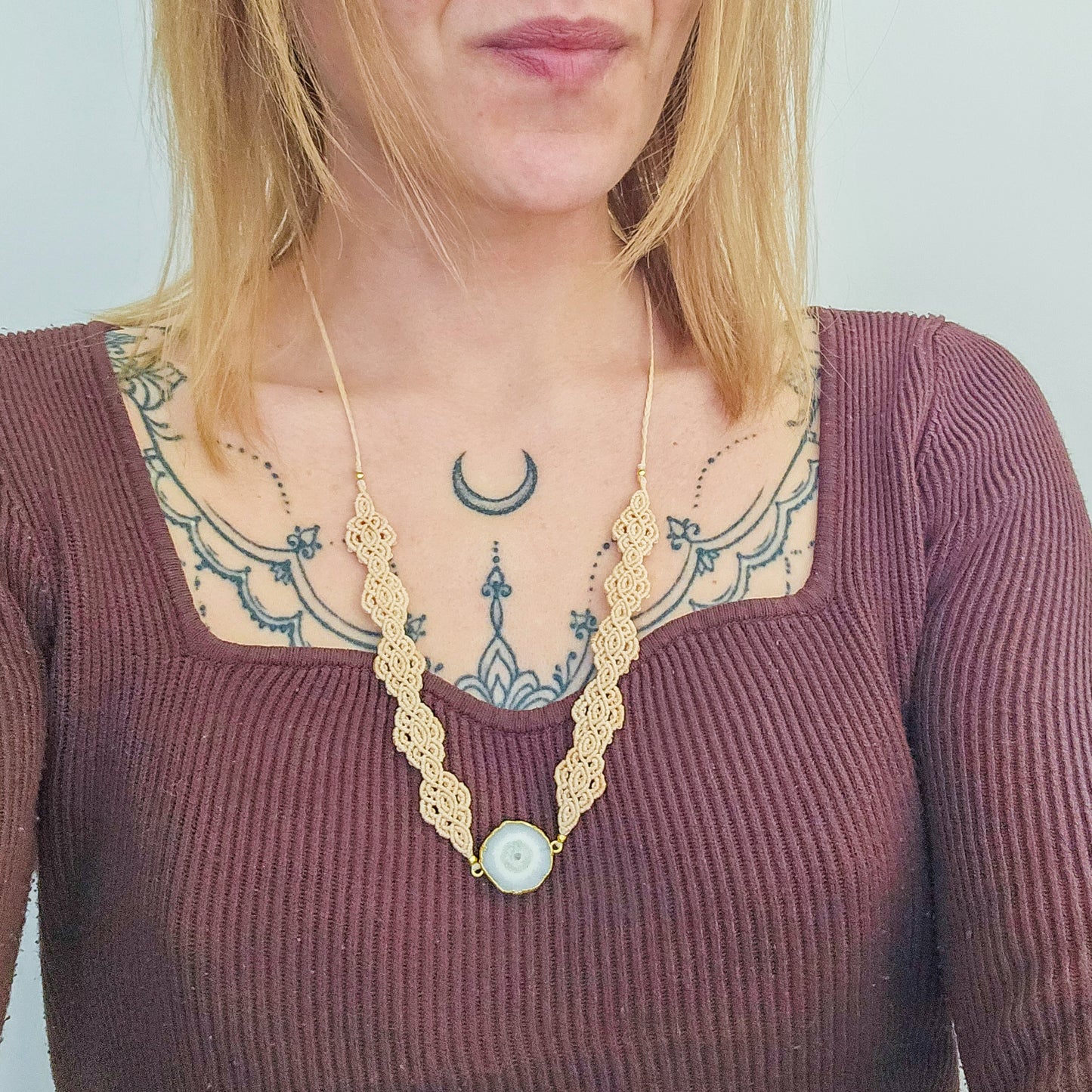 Handmade Necklace with Stalactite Quartz