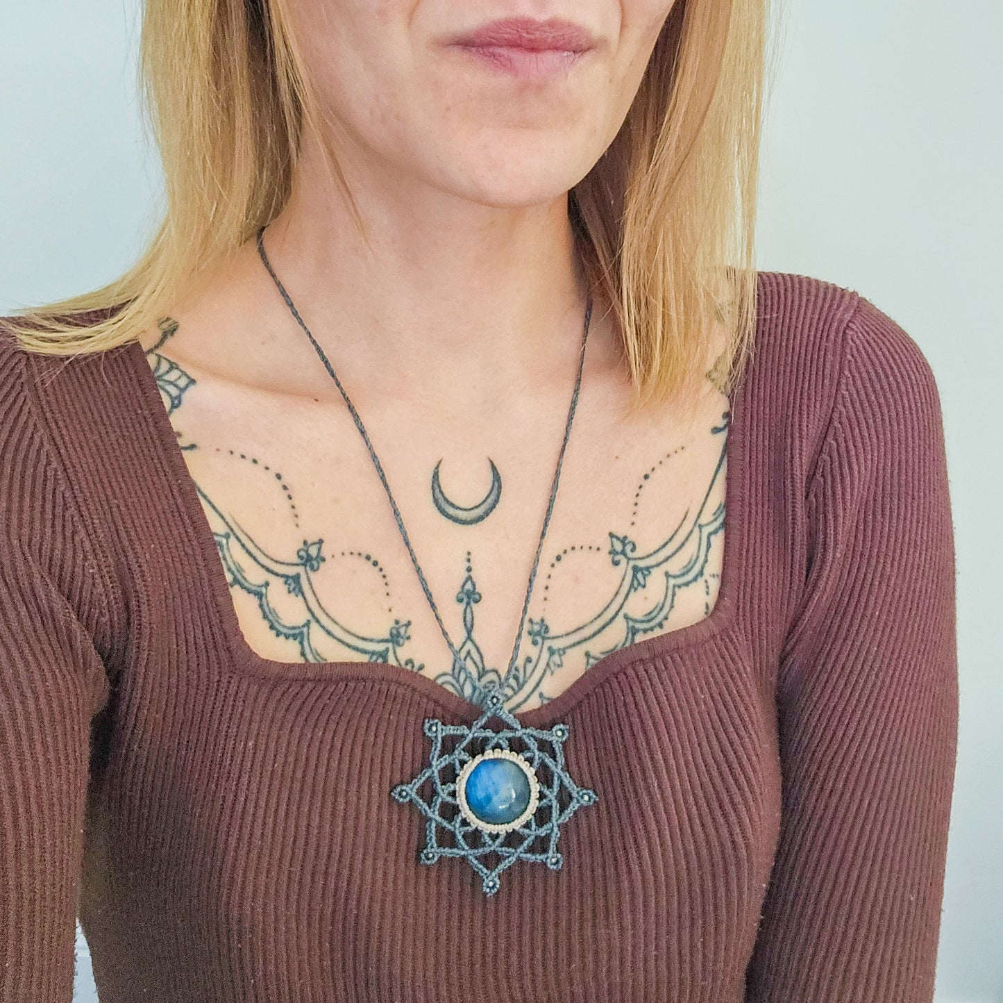 Handmade Labradorite Mandala Necklace