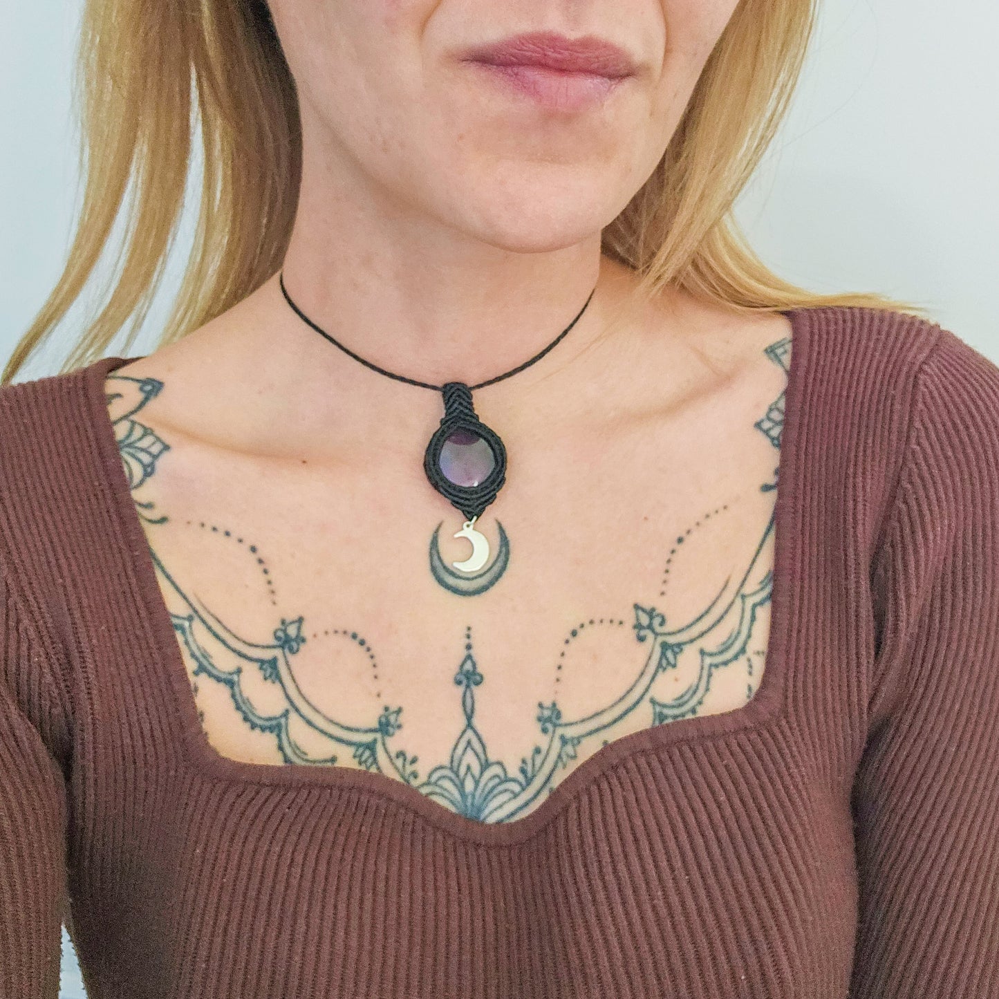 Handmade Amethyst Lunar Necklace