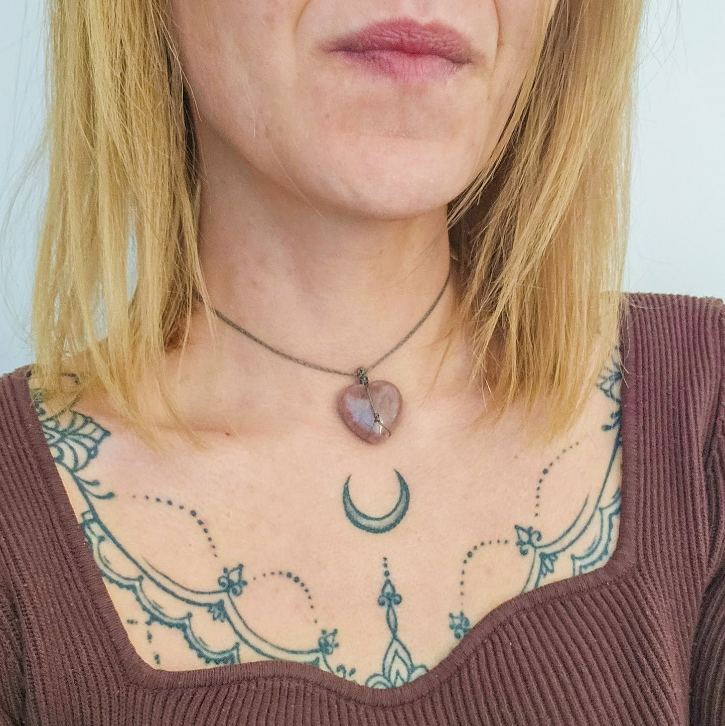 Handmade Purple Aventurine Heart Necklace