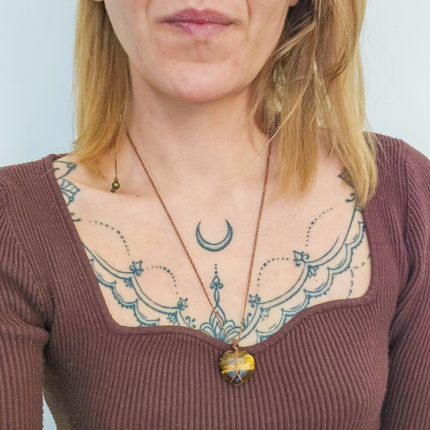 Handmade Tiger's Eye Heart Necklace