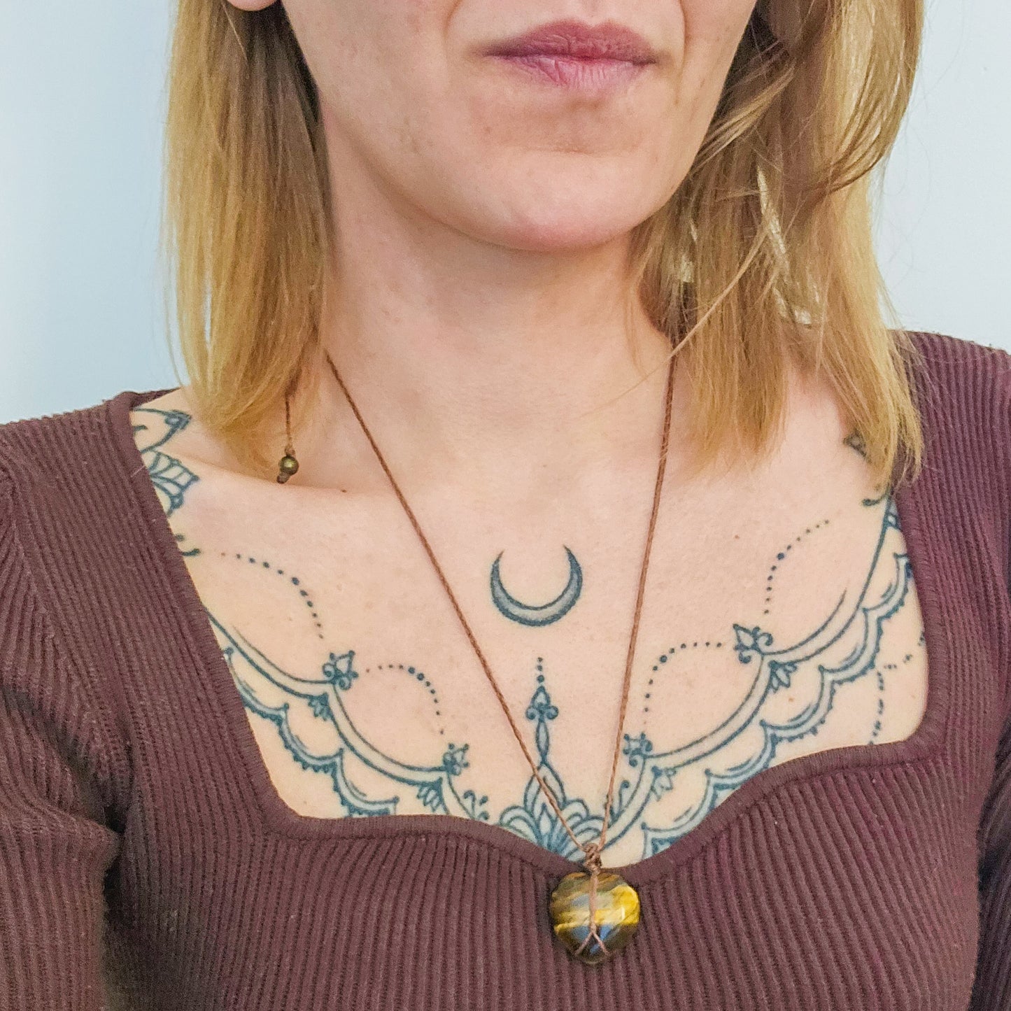 Handmade Tiger's Eye Heart Necklace